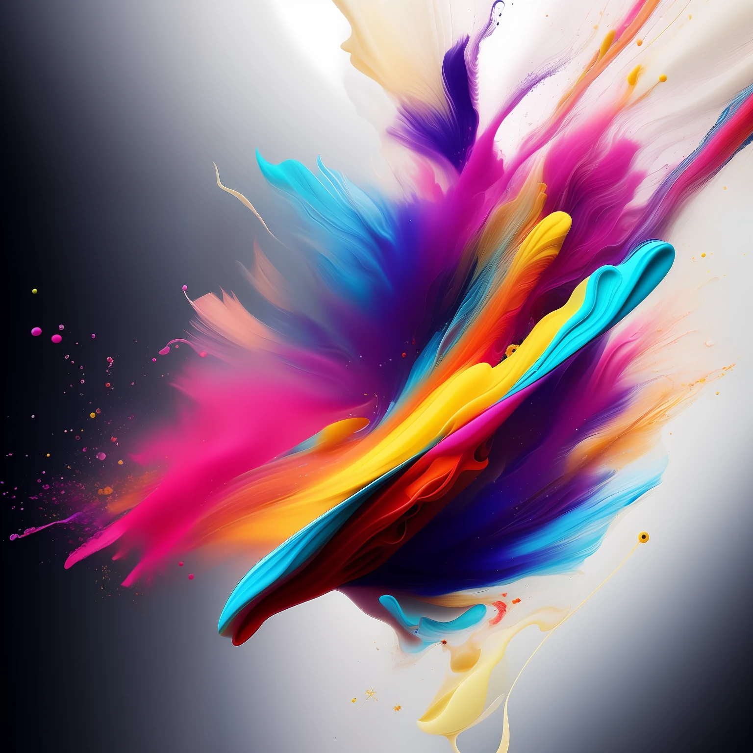 a liquid artistic abstract representation of a girl of paint,3D render, Synesthesia