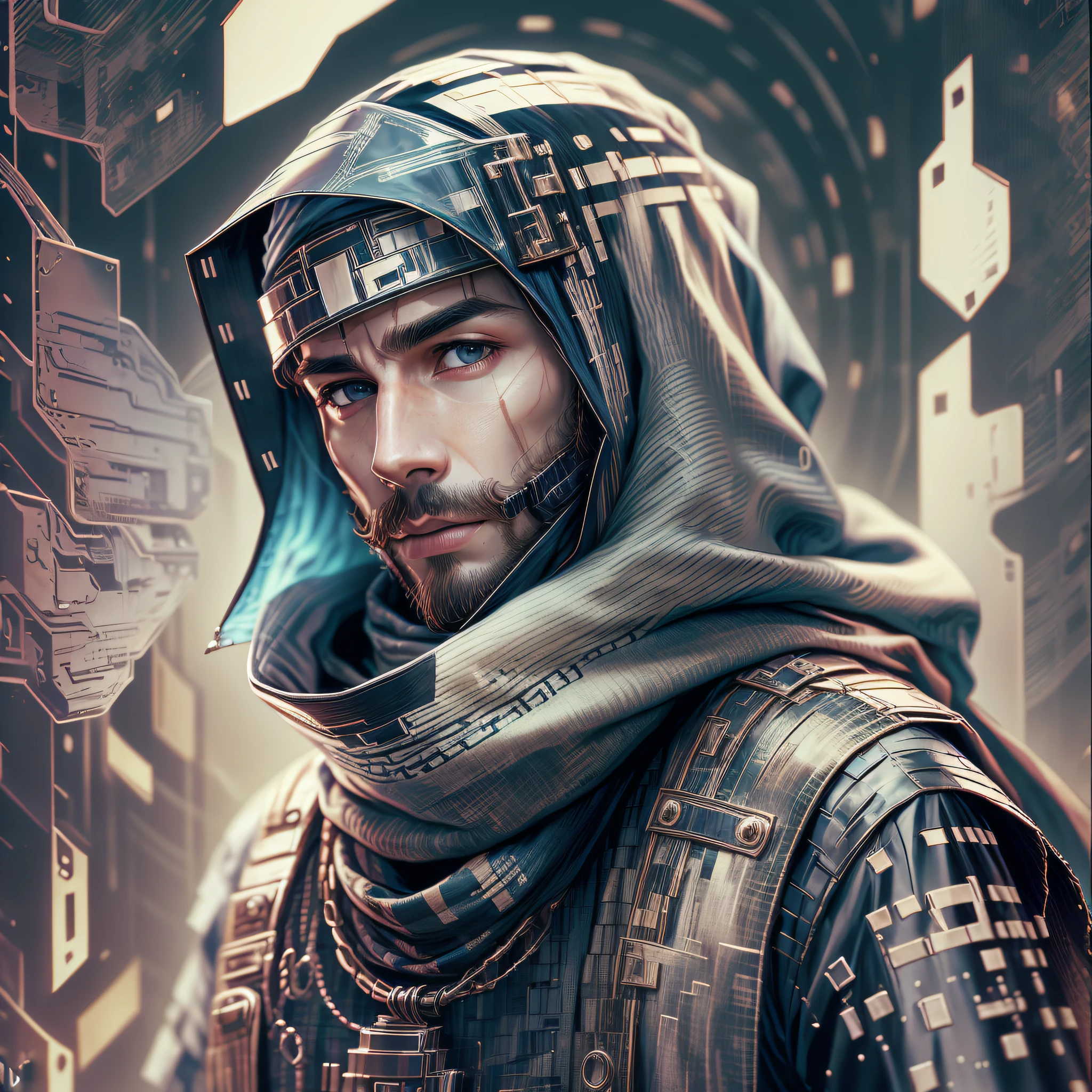 homem com moletom usando capuz, moletom preto, tema sombrio, cyberpunk, oil painting, 8k, ray tracing