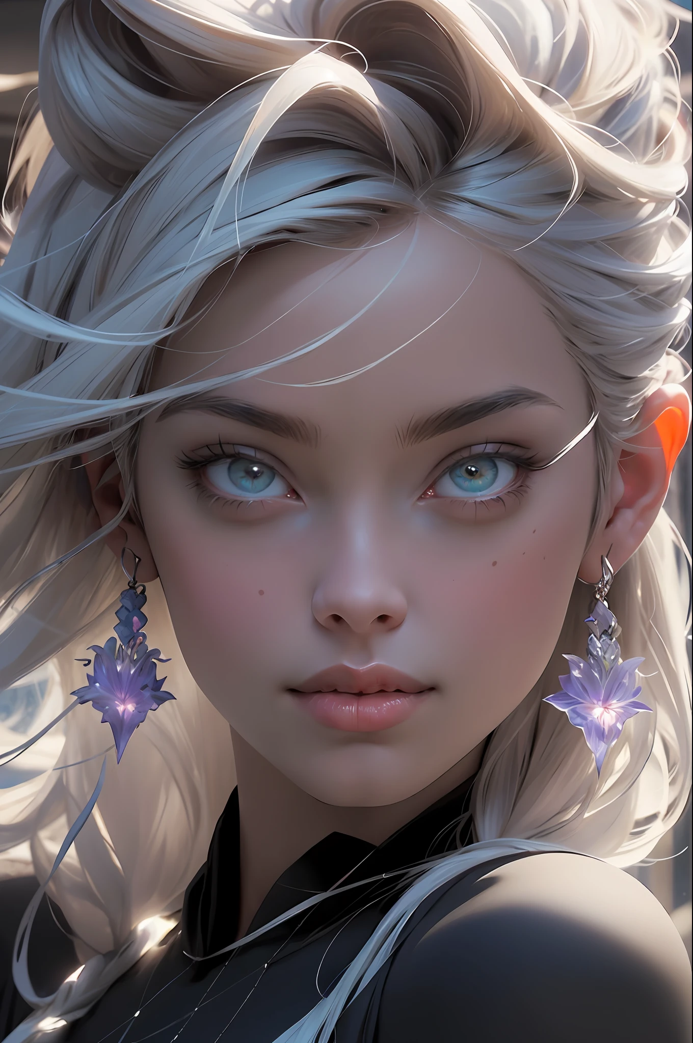 (((obra-prima))), ((melhor qualidade))), ((ultra-detalhado)), (hiper-realista), (highly detailed CG illustration), ((extremamente delicado e belo))), cinematic lighti, Create stunning anime art that's currently trending on ArtStation, showing exquisite beauty and captivating aesthetics. A obra de arte deve ser altamente detalhada, presenting an attractive character and a visually appealing environment. The character of the work is a graceful and charming figure, radiating an aura of elegance. Pay close attention to intricate facial features, como olhos hipnotizantes com cores vibrantes e sombreamento delicado. The character's clothes should be designed with elaborate patterns, tecidos fluidos e texturas ricas, reflecting a mix of fantasy and contemporary fashion. Coloque o personagem em um ambiente cativante que aumenta o apelo geral da obra de arte. It can be a breathtaking natural landscape, a bustling futuristic cityscape or a mystical realm full of magical elements. Incorpore cores vibrantes, dynamic lighting and detailed background elements to create a sense of depth and immersion. Consider the latest trends in anime art, such as incorporating unique lighting effects, explore creative compositional techniques or experiment with unconventional color palettes. Inspire-if in the main artists of ArtStation and its exceptional execution of various art styles and themes. Camera,: Choose an angle that highlights the beauty of the character and the immersive environment. backlighting: Utilize atmospheric lighting techniques to create depth and mood. Resolution: Seek high-resolution art to show intricate detail and clarity. Art Inspirations: Seek inspiration from the trending artists on ArtStation, explorando diferentes estilos, Genres and themes. cabelo vermelho, Eyes with Lilac Iris