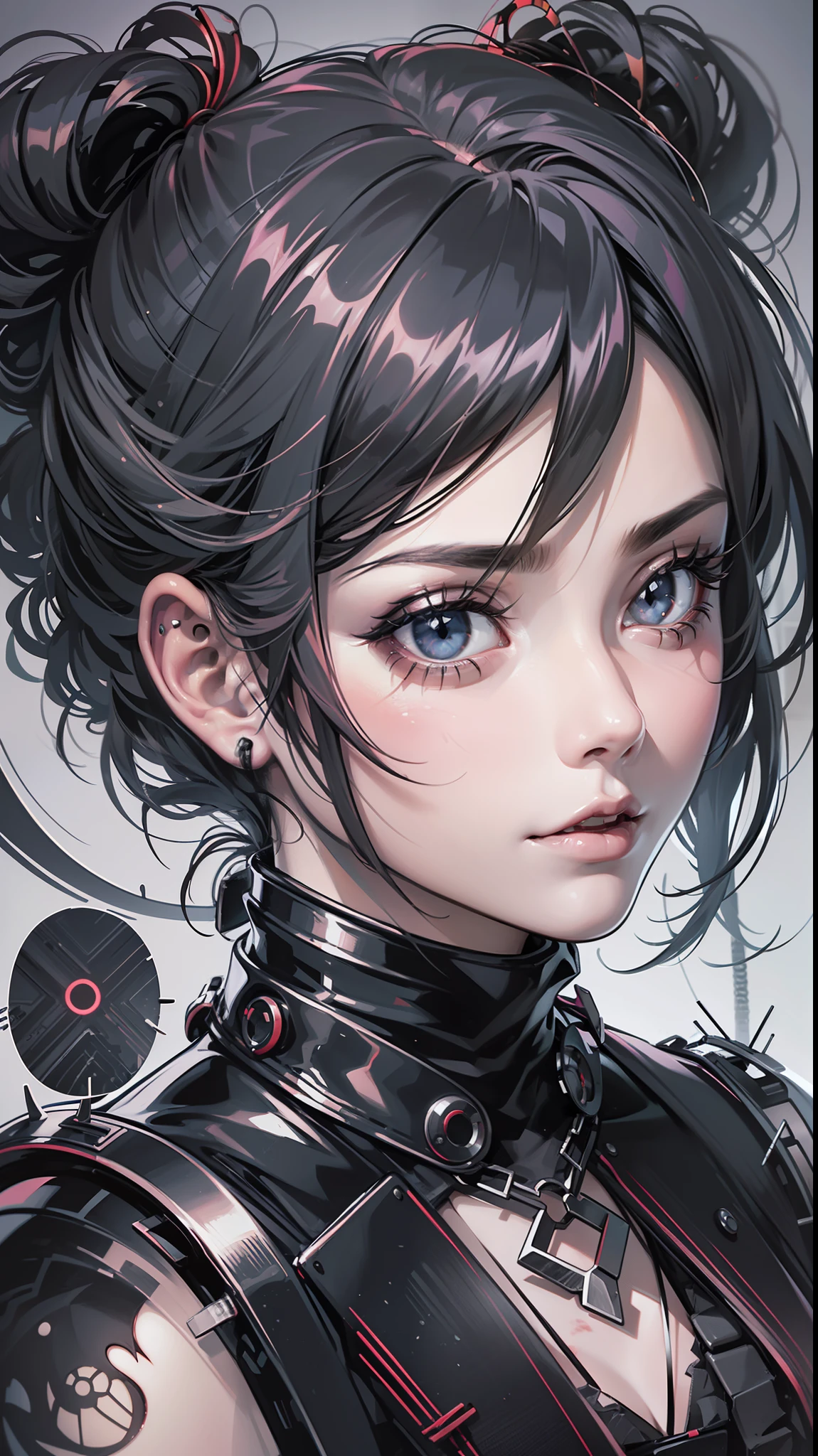 1mechanical girl,((ultra realistic details)), portrait, detailed face,global illumination, shadows, octane render, 8k, ultra sharp,metal,intricate, ornaments detailed, cold colors, egypician detail, highly intricate details, realistic light, trending on cgsociety, glowing eyes, facing camera, neon details, machanical limbs,blood vessels connected to tubes,mechanical cervial attaching to neck,wires and cables connecting to head,blood,killing machine