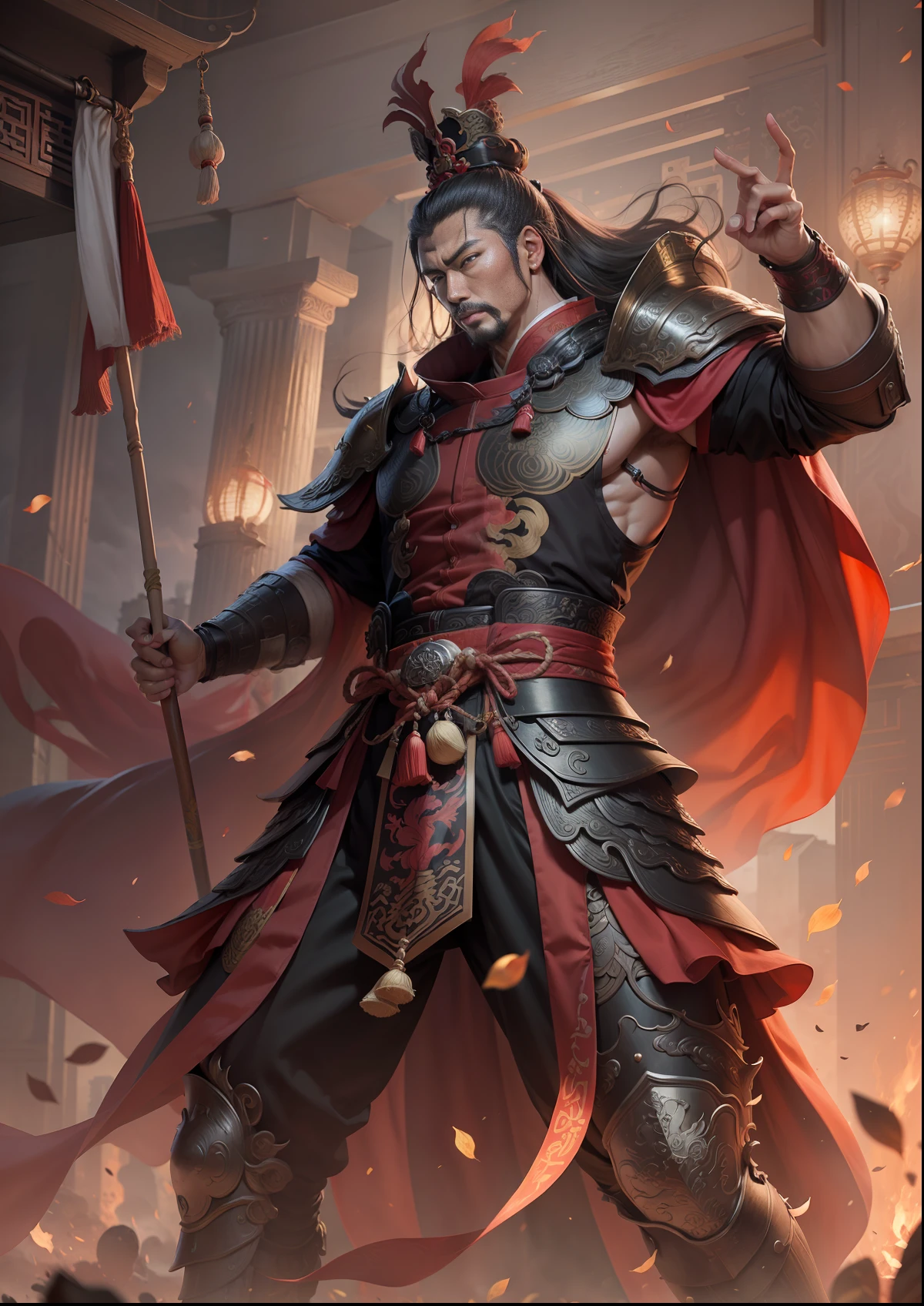 The image of Lü Bu in the Romance of the Three Kingdoms,Meisterwerk,High quality,Highresolution,, --auto