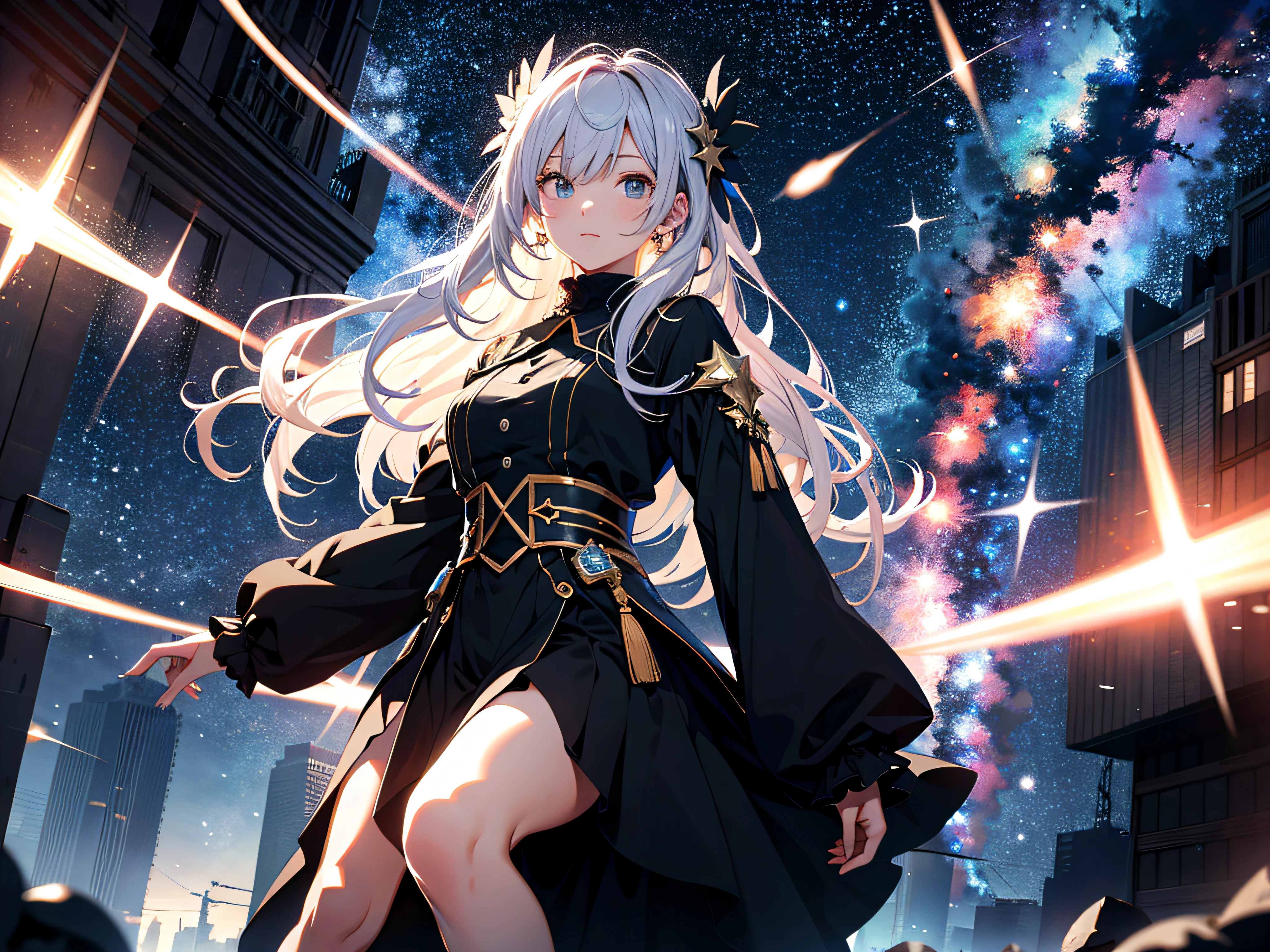 Ridiculous resolution, high resolution, (masterpiece: 1.4), super detail, stars, seen from above, space, floating, no people --v 6