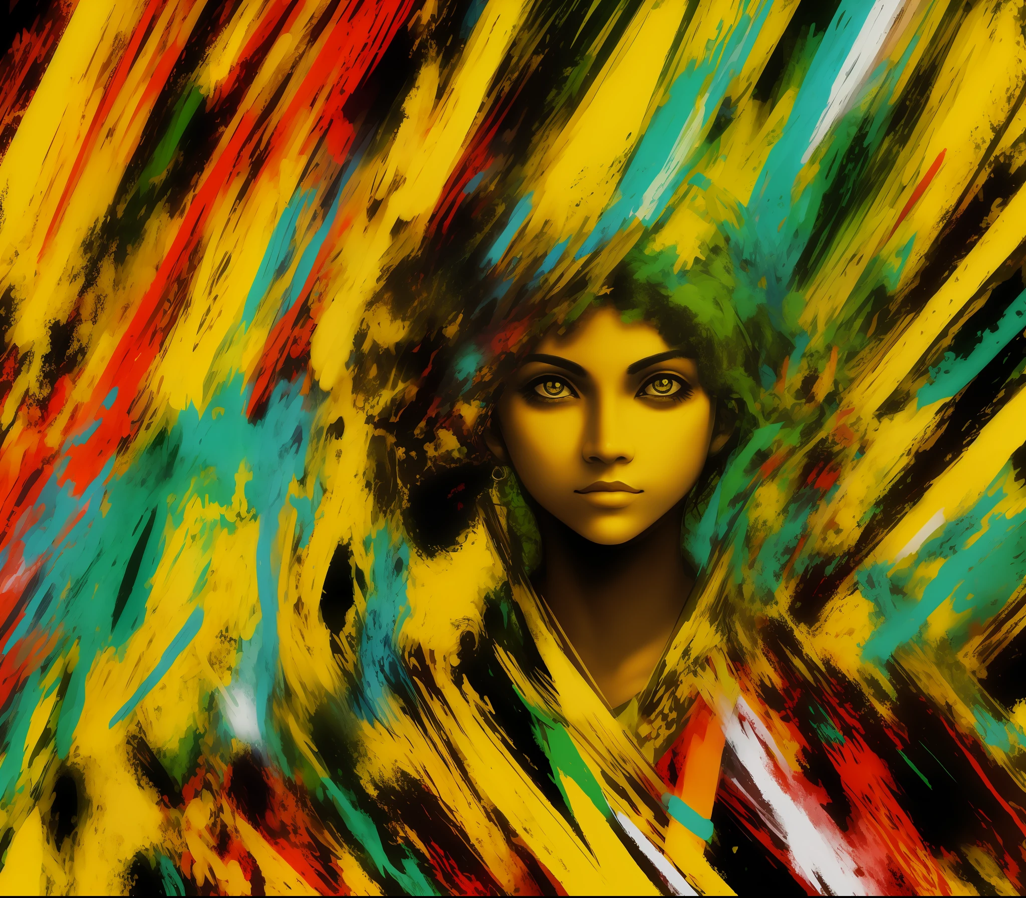 estilo reggae de fundo abstrato, mulheres peladas realista