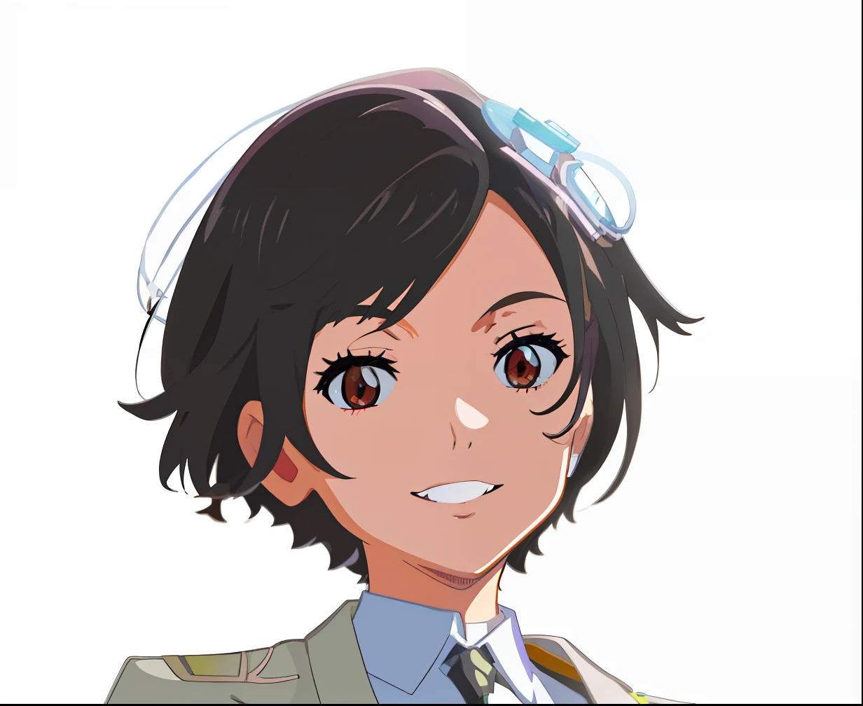 anime character with black hair and a white shirt and tie, makoto shinkai ( Apex Legends ), Makoto Shinkai style, Makoto Shinkai art style, studio glibly makoto shinkai, crisp clear rpg portrait, makoto shinkai. Digital rendering, official character art, yoshinari yoh, style of makoto shinkai, with short hair