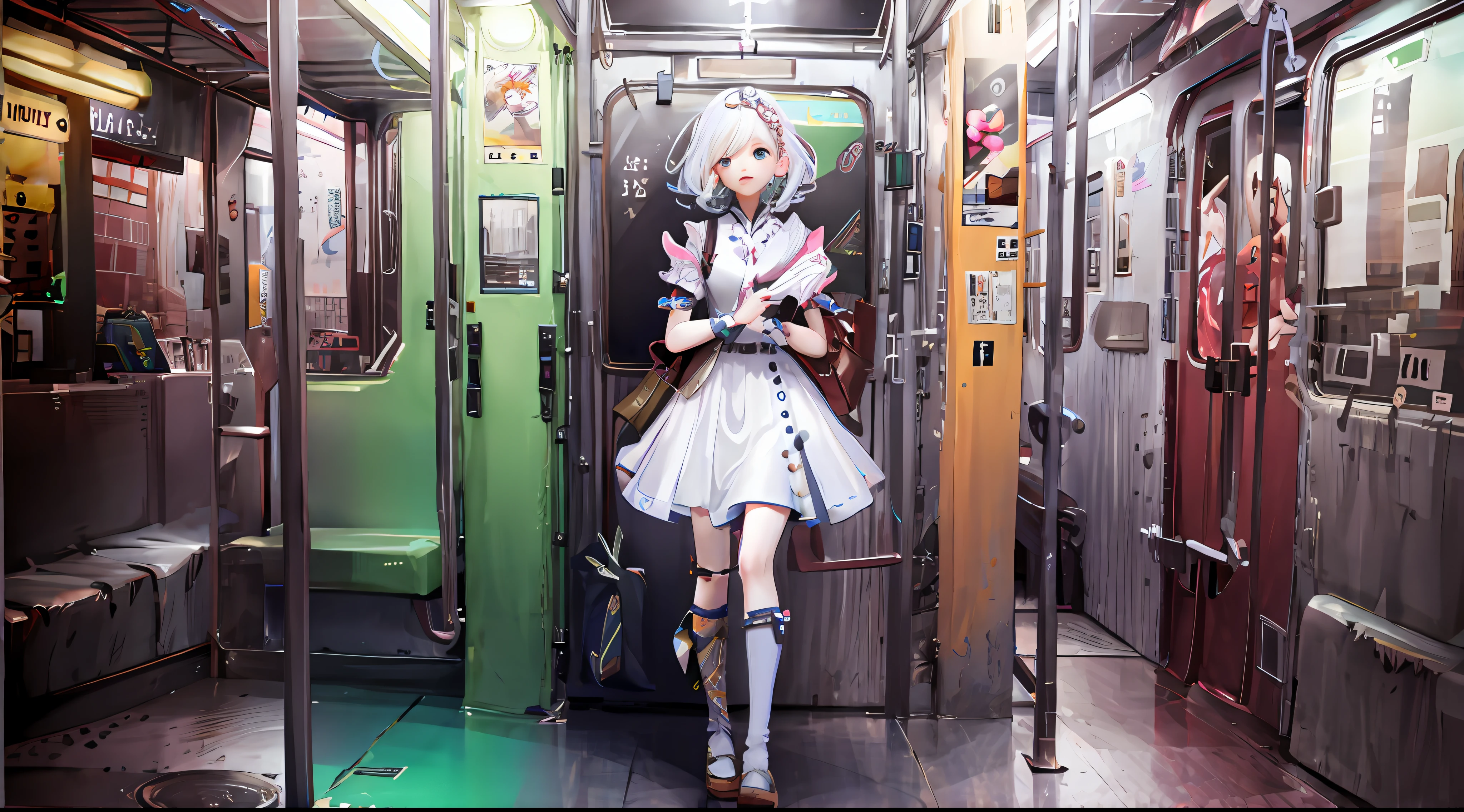 （Meisterwerk，best quarity，official arts，极其详细的CG unity 8k壁纸：1.8），（Cities，metro，1girl，bishojo：1.6）