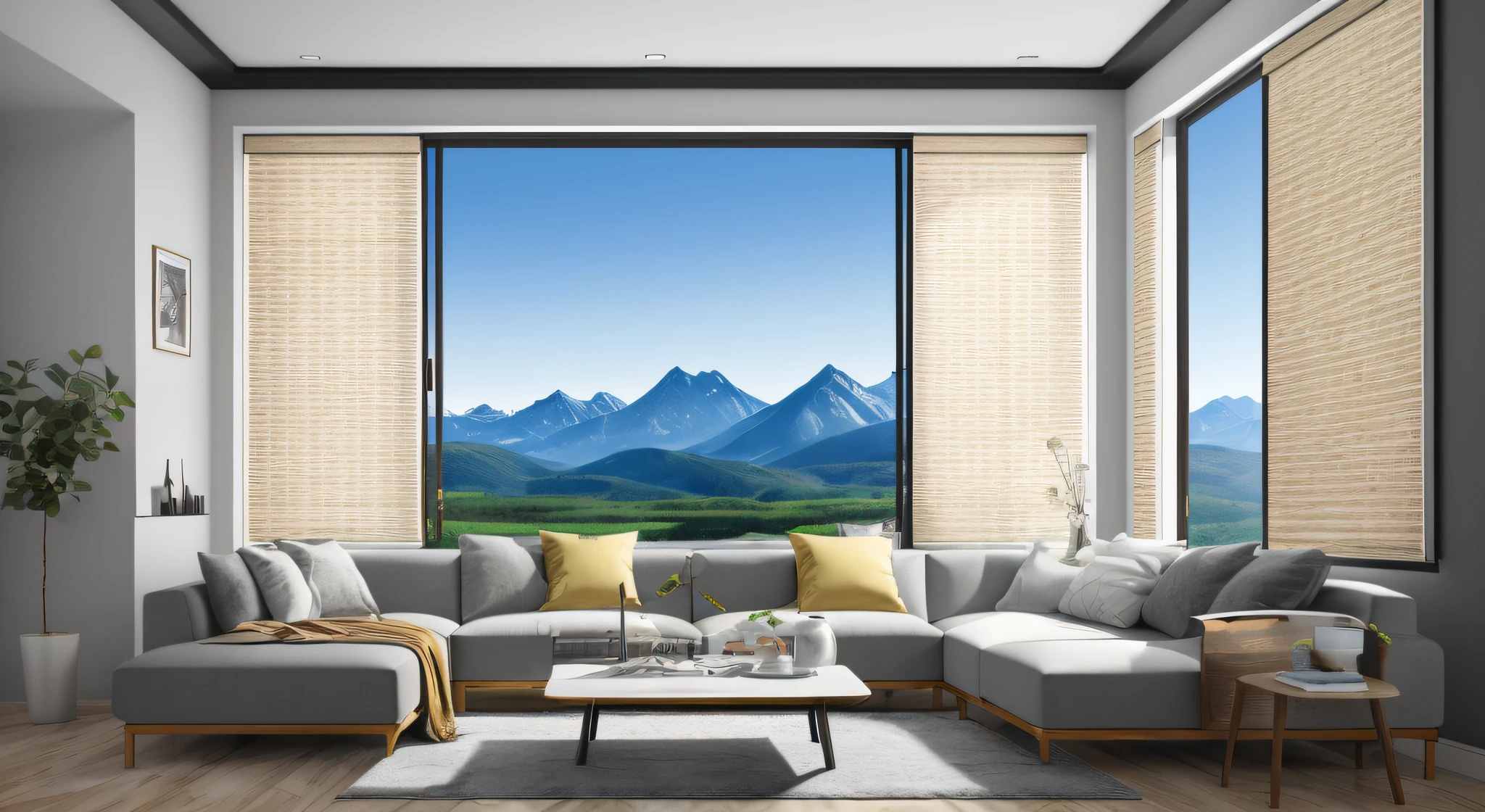 ultra realistic, masterpiece, best quality, super detailed, ultra high res, raw photo, 8k,
a modern livingroom, (fabric sofa), (fabric pillow), stone opaque resin panel, brown and white, luxury, in the style of enchanting lighting, light gold and light black, li shuxing, traditional-modern fusion, soft atmospheric light, hard-edged lines, (window), fabric window blinds, blue sky, 1 Dell computer , mountains view
masterpiece,ultra realistic,32k,extremely detailed CG unity 8k wallpaper, best quality