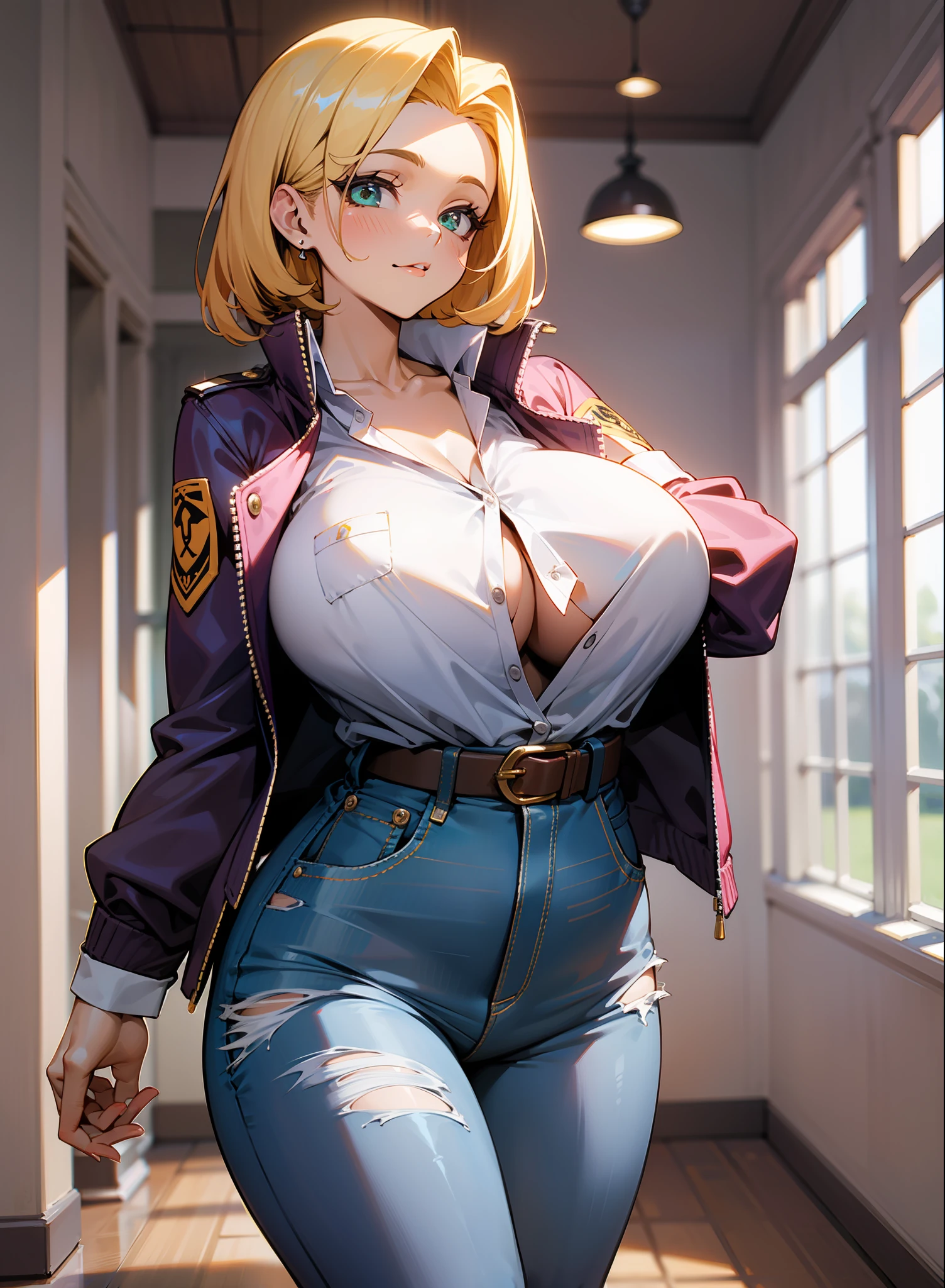obra prima garota de 18 anos, sem censura, melharucos, Curvy, Waifu, roupa rasgada, 1girl, android 18, seios grandes, camisa rasgada, Roupa de perna rasgada, cabelos loiro, saia, jacket, mangas rasgadas, recorte de roupas, rating:cofre, Sozinho, Denim, clivagem, saia jeans, belt, camisa, mangas compridas, ombros nus, olhos azul, fcollarbone, fora do ombro, jaqueta jeans, jaqueta verde, saia rasgada, olhando para o espectador, visto debaixo, olhando debaixo, foto debaixo, torn pants, Garota nua cabelo curto, camisa preta, medium breasts, meia-pants, Cinto, seio grandes, fundo simples, em pe, hair intake, jaqueta aberta, recorte de clivagem, legwear preto, Tampo do tanque, pencil skirt, boca fechada, fundo cinzento, plano de fundo branco, fivela, cowboy shot, olhando longe, jaqueta rasgada, de cima, minissaia, cinto preto, roupas abertas, Brincos, water eyes,(gigantic and massive tits:1.1), breasts, curvy milf, 1:2), Closeup, Titsnipples