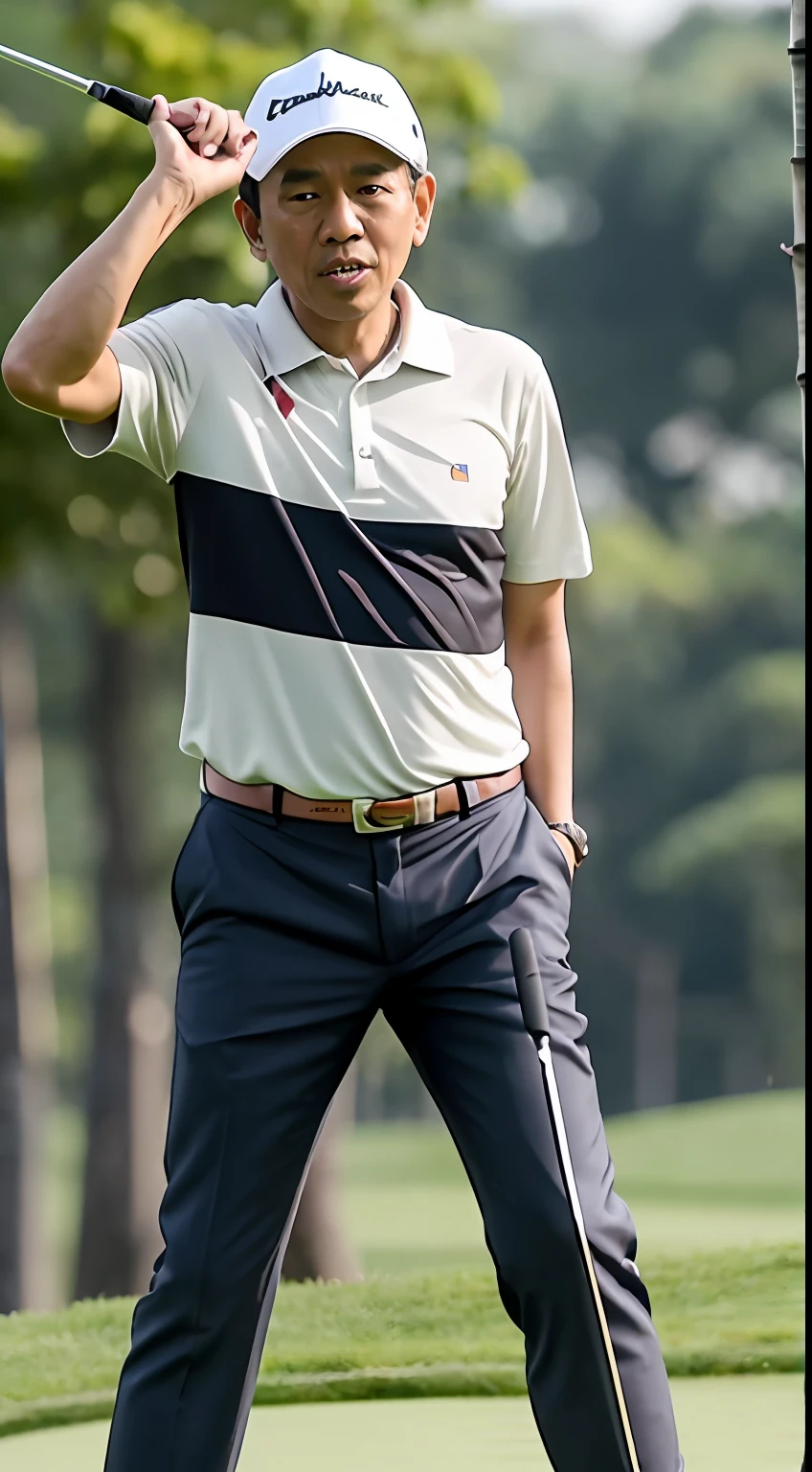 president jokowi dodo playing golf