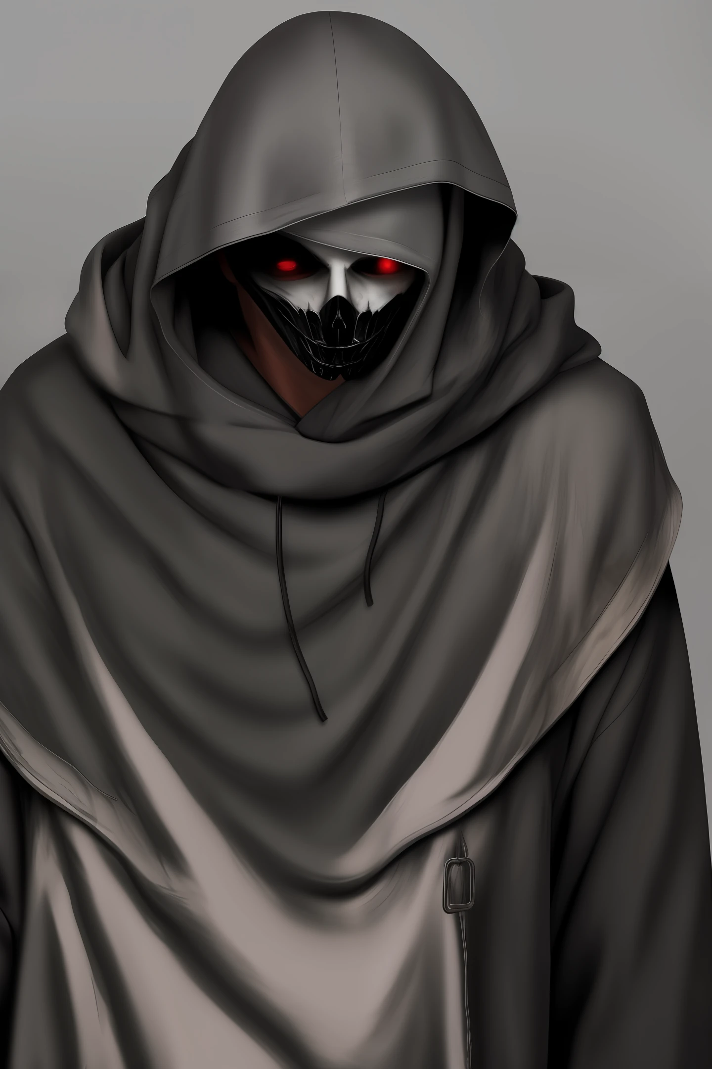 Bruxo,  depressivo, 18 anos, gothic, black hood on head, pelo branca, umbrosintético, atormentado, sombras