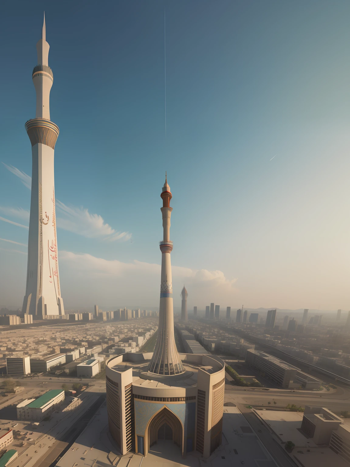 Iran country, Azadi Tower, Tehean,  Human POV, realistic , octane render