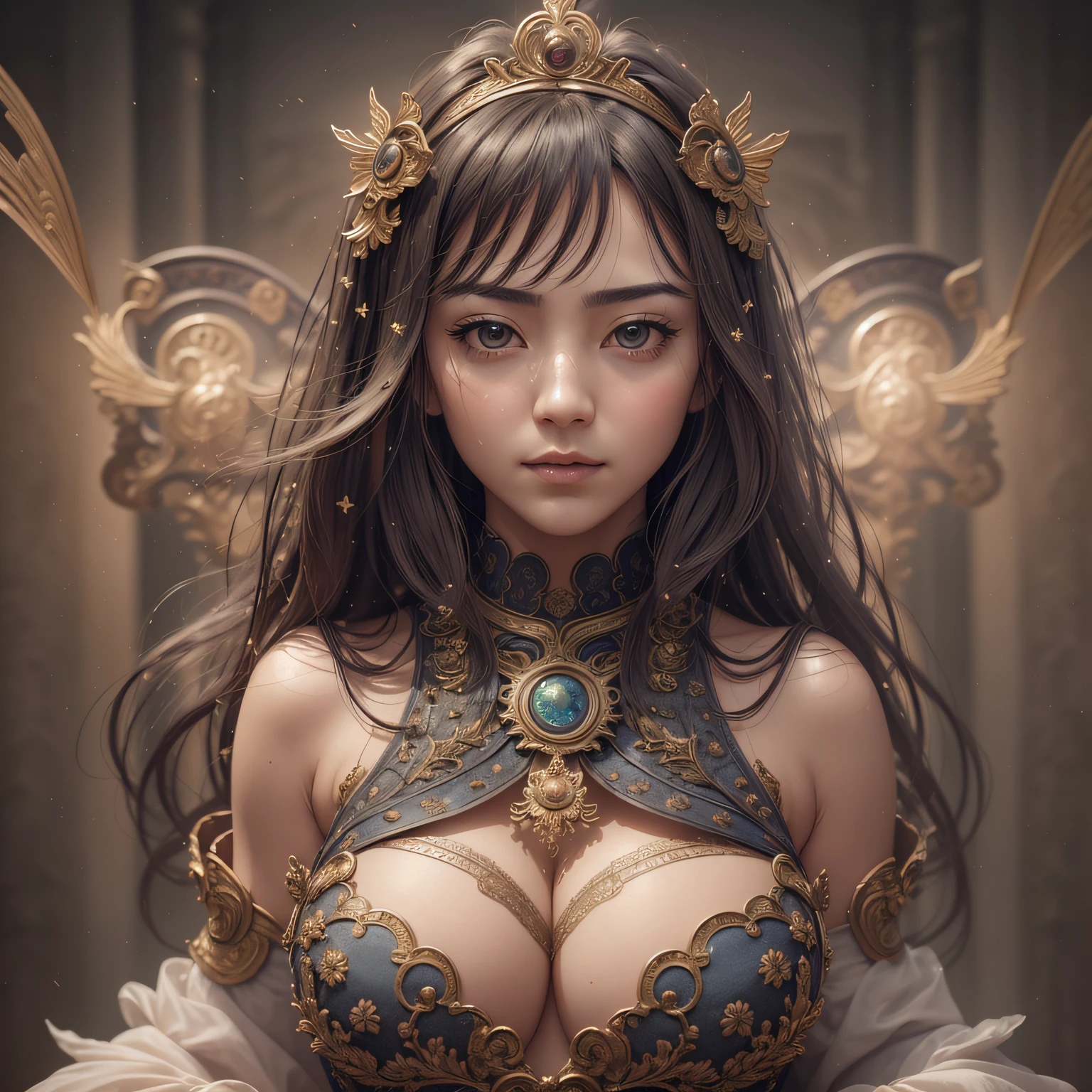 (masterpiece, top quality, best quality, official art, beautiful and aesthetic:1.2), (1girl), extreme detailed,colorful,highest detailed, official art, unity 8k wallpaper, ultra detailed, beautiful and aesthetic, beautiful, masterpiece, best quality, (zentangle, mandala, tangle, entangle) ,holy light,gold foil,gold leaf art,glitter drawing, PerfectNwsjMajic --auto
