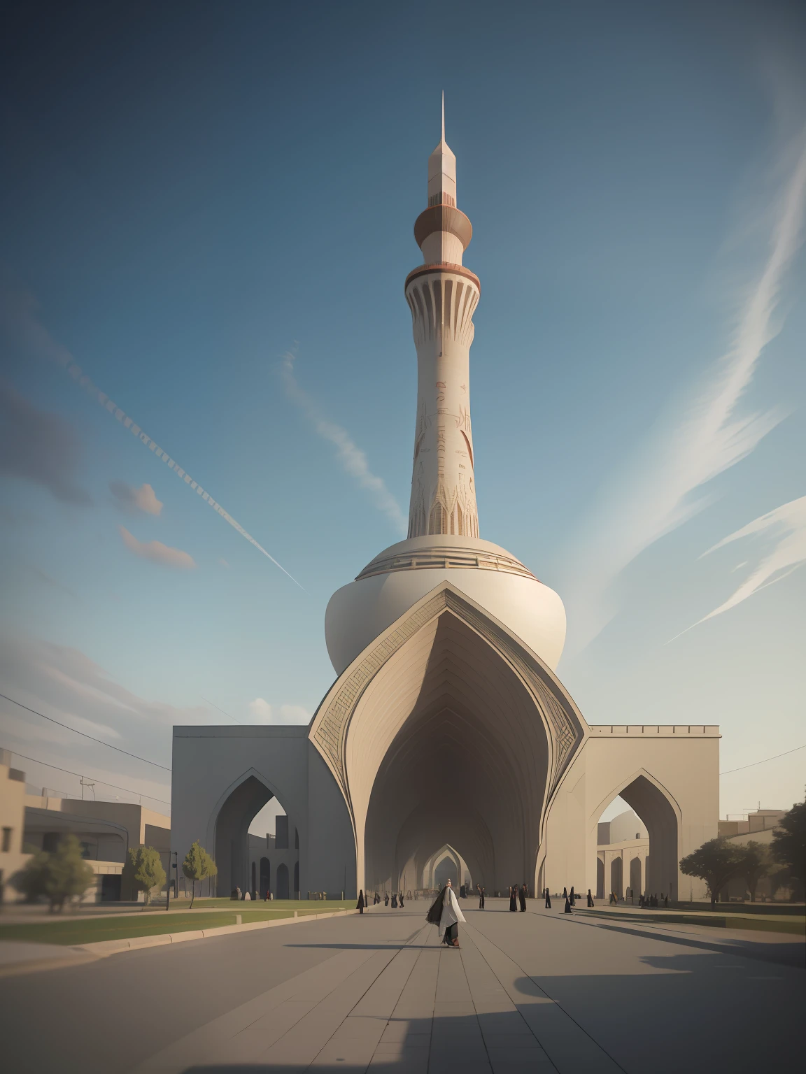 Iran country, Azadi Tower, Tehean, Human eye, Realistic, Octane render
