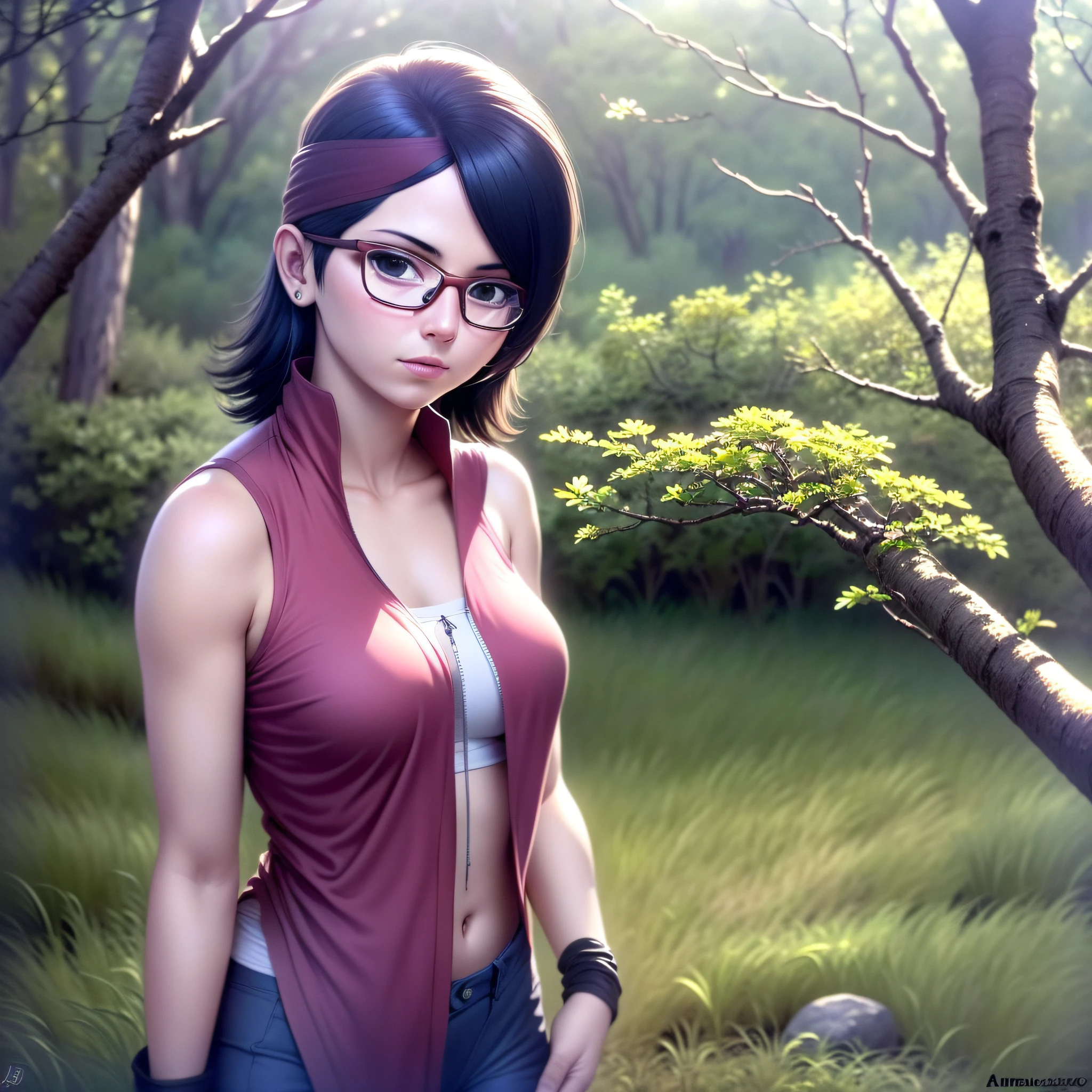 sarada uchiha ultra realistic 8k cg, obra prima, ((fundo ultra detalhado, delicate pattern, detalhe intrincado)), (altamente detalhada, detalhes finos), best qualidade, (fotorrealista ,beautiful lighting,  absurdos, Foto RAW, film grain, ((sarada uchiha, ****** magra)), Tashigi, 1girl, Sozinho, cabelos pret, vidros, Epaulettes, arma, katana, Luvas Suzanoo , boca aberta  cum, cabelos azul,  cabelo longo, pants, casaco, camisa, olhos cor castanha, Estampa floral, (complex detailed background, ambiente de natureza nevada, neve, dia, ensolarado),((****** magra, sarada uchiha)),