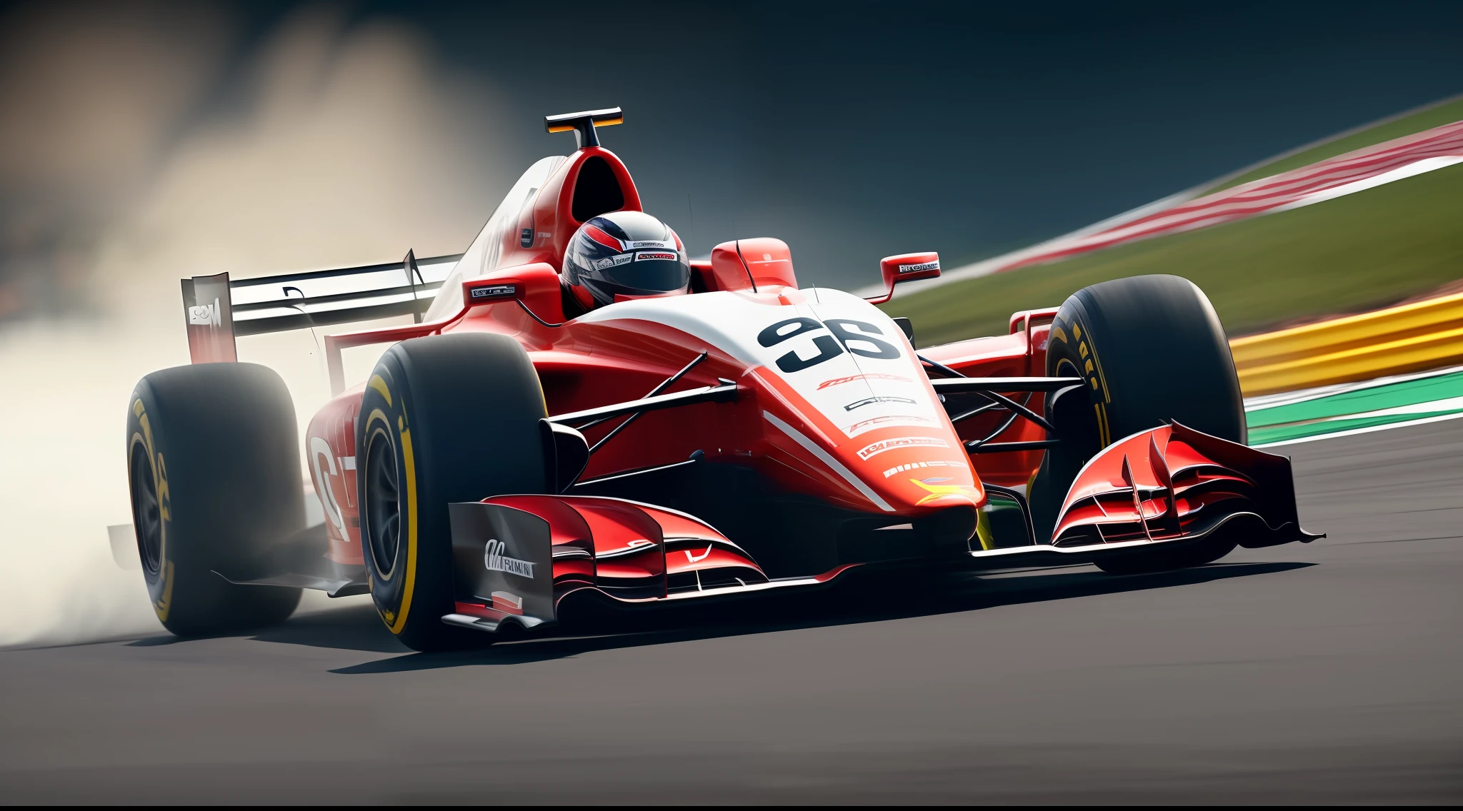 Create a hyper-realistic 8K masterpiece capturing the raw power and intricacy of an Indy race car. The composition should highlight the sleek lines and aerodynamic features of the vehicle. Use dramatic lighting to enhance the dynamic nature of the scene. The car should be captured in action, speeding on a racetrack, with motion blur emphasizing its speed. Pay attention to every intrinsic detail, from the reflections on the car's surface to the texture of the tires. The final image should be in high definition, showcasing the car's craftsmanship and evoking a sense of adrenaline and excitement.