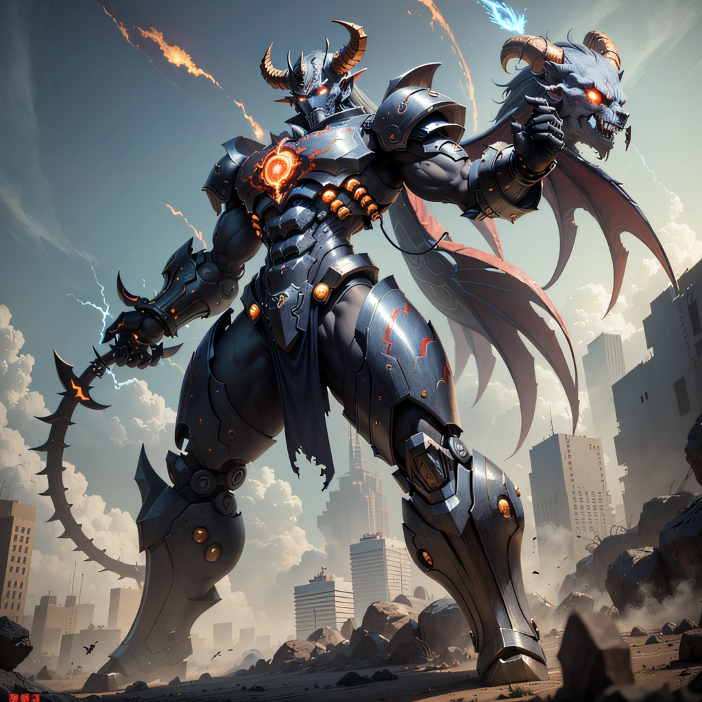 Design a mech for King Monkey，Can make him more powerful and domineering。The following is a possible design scenario：

Exterior design：

The overall color of the mecha is gold，Symbolizes the majesty and mystery of the Monkey King。
The head of the mech adopts the image of a monkey，The eyes are golden and radiate flames，Highlight its fiery eye。
The shoulder and arm sections are designed as powerful ape arms，Show the power and power of the Monkey King。
There can be a gemstone on the chest that emits a strong light，Symbolizes the wisdom of the Monkey King。
Special abilities：

flamethrower：Located in the palm and back of the mech，Can spray hot flames，Attack enemies or melt obstacles。
Golden hoop rod laser：The back of the mech hides a huge golden hoop rod，It can emit a powerful laser beam，Smash the enemy's defenses。
Morphological transformation：Mechs can transform into monkey form，Retains the Monkey King's seventy-two transformation abilities，Stealth and camouflage are possible。
Mecha features：

Protective clothing：The surface of the mech is covered with a layer of sturdy defensive clothing，Able to withstand powerful attacks。
High mobility：The mech is equipped with a powerful hydraulic motion system，Can move quickly and dodge enemy attacks。
Energy supply：Mecha has a powerful energy core built in，A continuous supply of energy can be provided，Keep the Monkey King strong in battle。