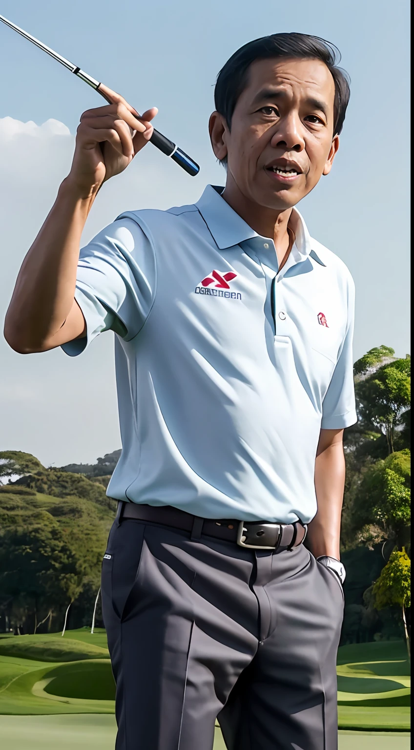 president jokowi dodo playing golf
