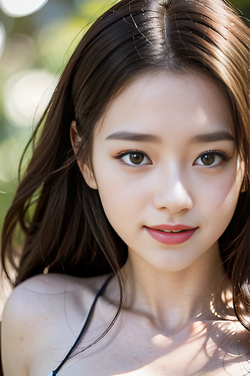 hair behind ear、happy tears、tears flowing、(Sorrisos、m shy:1.15)、surrealism、realistness、depth offield、Movie lighting、Backlit、symmetry、bokeh、f / 1.8、Eye level shots、85mm、hasselblad、UHD、MASTERPIECE、higher quality、High Detail、best qualit、Highres、HD、16k、8k、4K、Award-winning、unity、Extremely delicate and beautiful、highlydetailed、astonishing、detalhes finos、MASTERPIECE、best qualit、 Official Art、Absurdres、Incredibly absurd、Huge File Size、Super Detailed、Highres、highlydetailed、Beautiful Detailed Girl、highly detailed eyes and faces、Beautiful Detailed Eyes、light in face、18歳、White sleeveless turtle、Blonde long straight hair、slender、abdominals、(gigantic tits:1.25)、(narrow waists:1.15)、Marathon