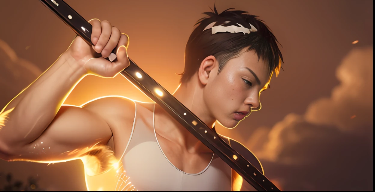 1boy,(8k, best quality, masterpiece:1.4),final fantasy,(fantasy), (lighting),solo, white chinese hat,chinese clothes ,plume ,cloud, black hair,