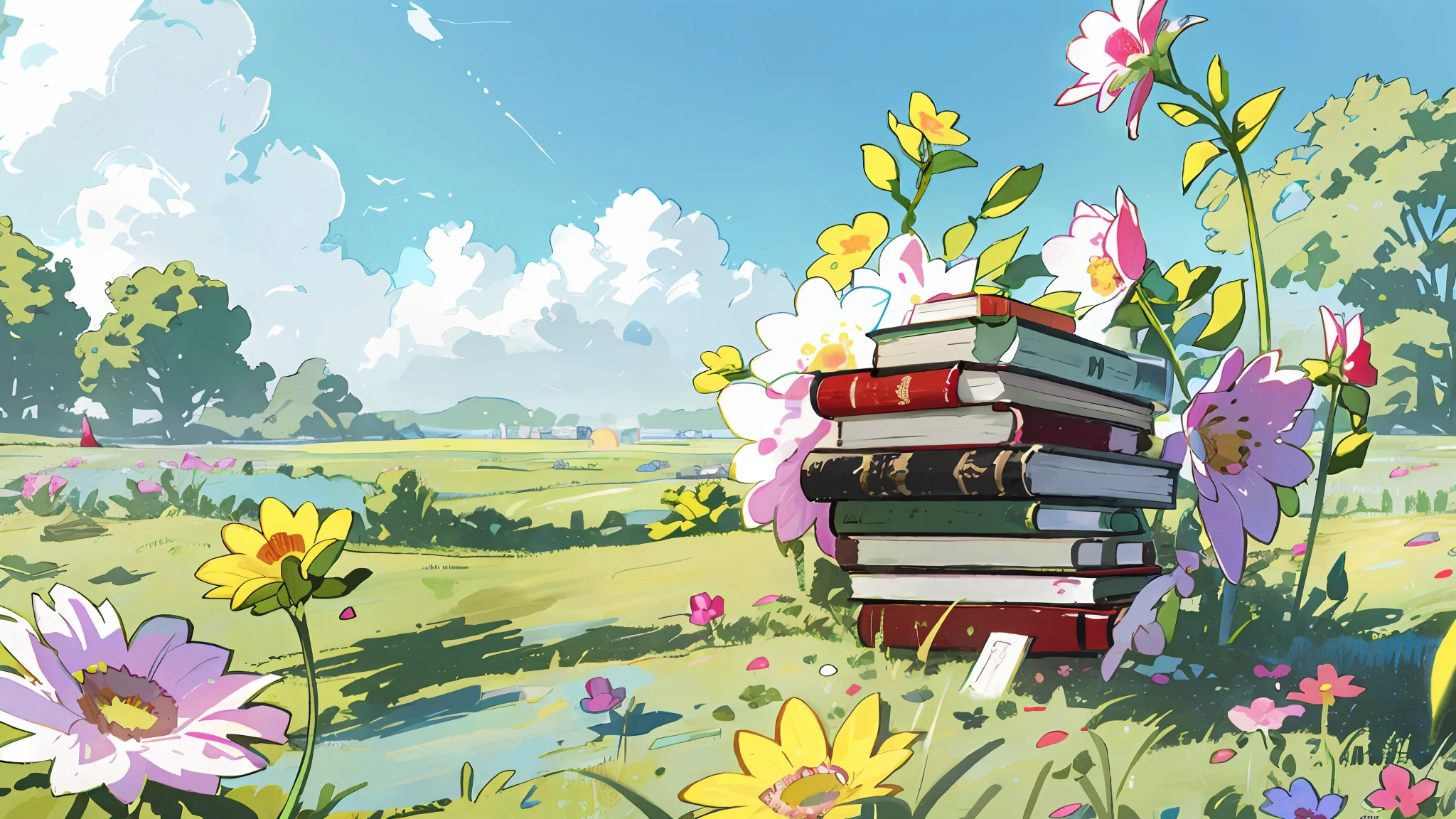 A pile of books stacked on top of each other