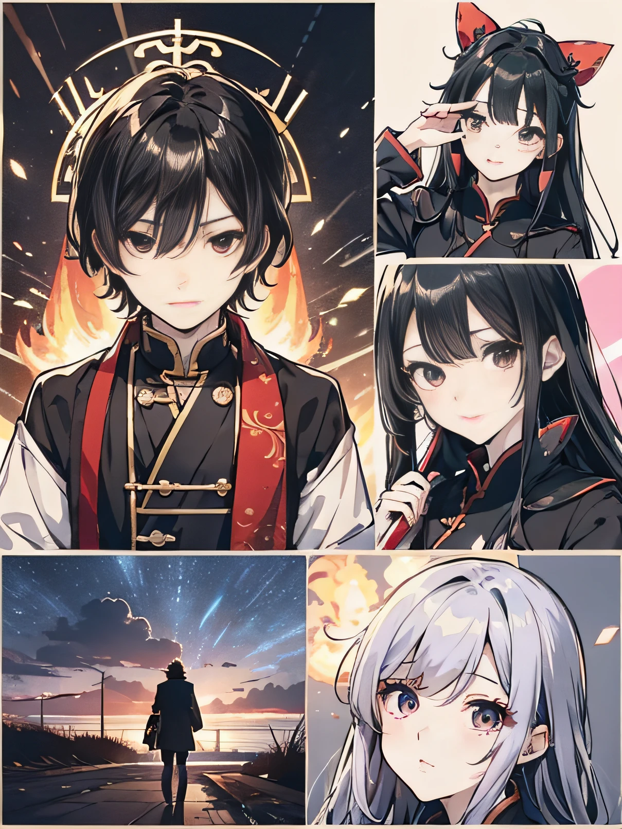 中国古代黑色长发和穿着汉服的18岁左右动漫男青年,(开心表情1.5)(张嘴大笑1.2)(背景是户外1.5)Anime Style 4 K,Anime rendering,Anime Style。8k,Handsome anime face,Handsome costume boy(上半身展示1.5)(英俊的男生1.3)(电影级灯光1.5)沧桑1.5