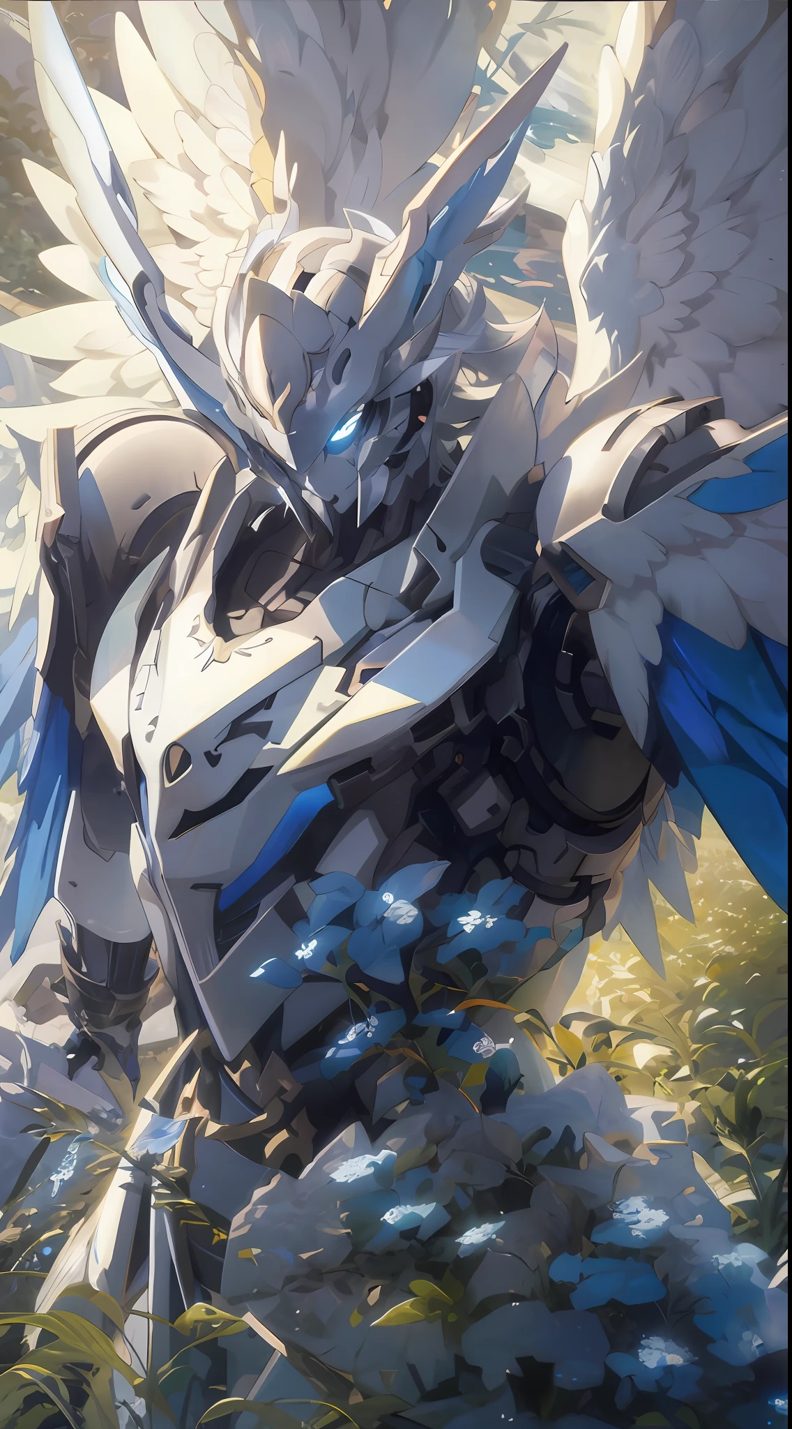 anime character with wings and a body of wings standing in a field, detailed digital anime art, detailed anime artwork, detailed anime art, best anime 4k konachan wallpaper, 4k highly detailed digital art, highly detailed anime, anime art wallpaper 4k, anime art wallpaper 4 k, 4k detailed digital art, detailed key anime art, 4k anime wallpaper