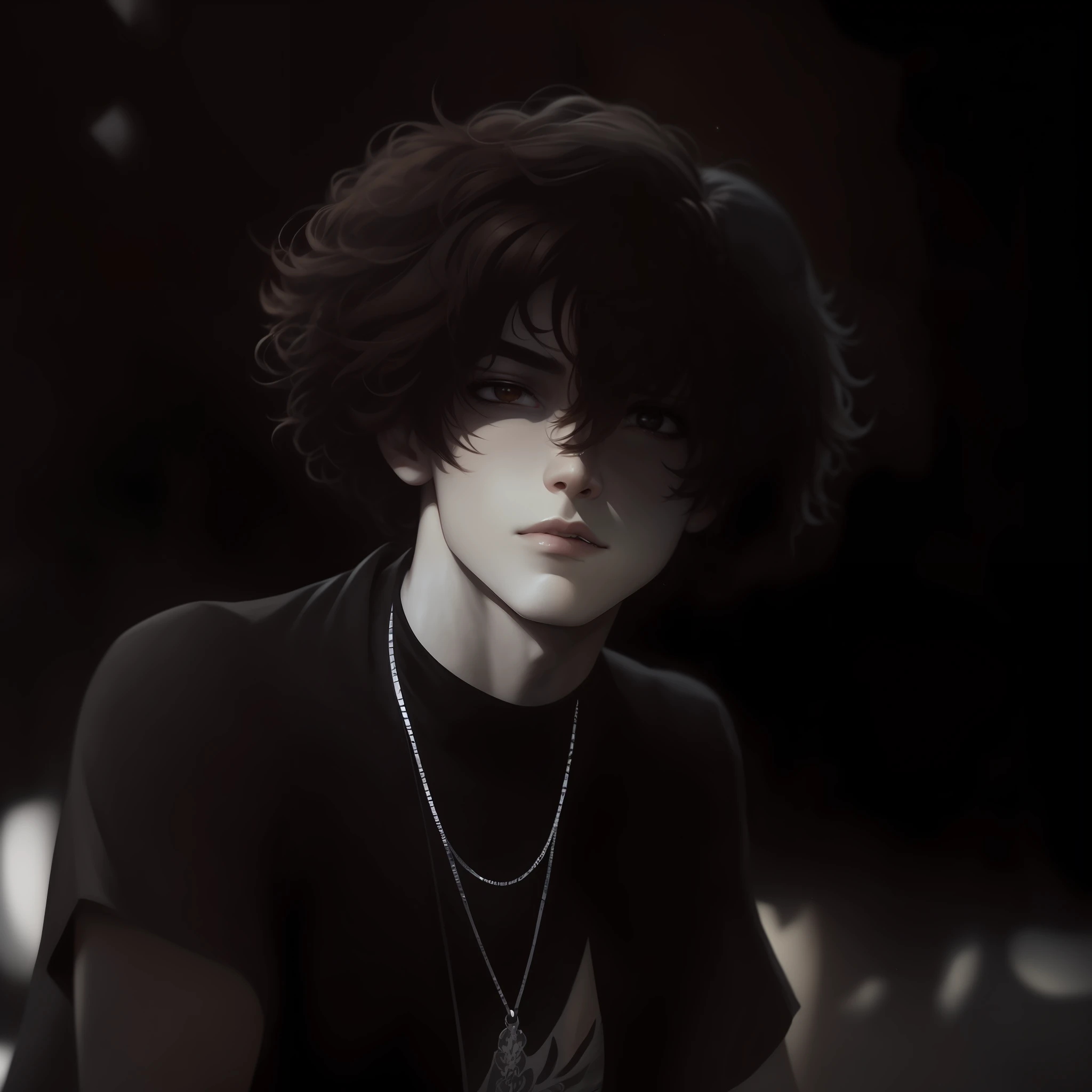 (((masterpiece))), wallpaper, anime style, manga style, young guy artist ((with short hair on the sides, light brown color , long bangs back)) dressed in a black shirt and jeans creates magic with a drawing bone , magic background, magic runes animated paintings, high detail clear light, clear shapes, five fingers, (((Illustrator))) full-length, 75mm lens, ArtStation,RTX