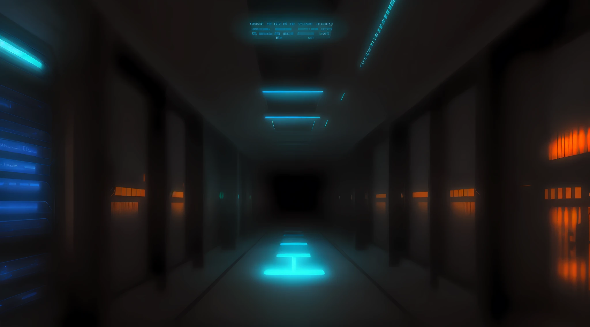 Square indoor space, secret room, immersive indoor horror theme, escape room, holography, projection, LED, maze, digital immersive indoor space, characters, decryption, exploration, detail, high precision, ground projection, lines, riddles, a girl, a boy, the ground has a maze pattern, the top is mirror, reflection, there is a sci-fi holographic avatar on the wall, haunted house, inception, distortion, spatial transformation, specular reflection, complex pattern, there is an operating table in the middle of the house with holographic characters on it, there are VR glasses, At the top of the space is a mirror that reflects the entire space