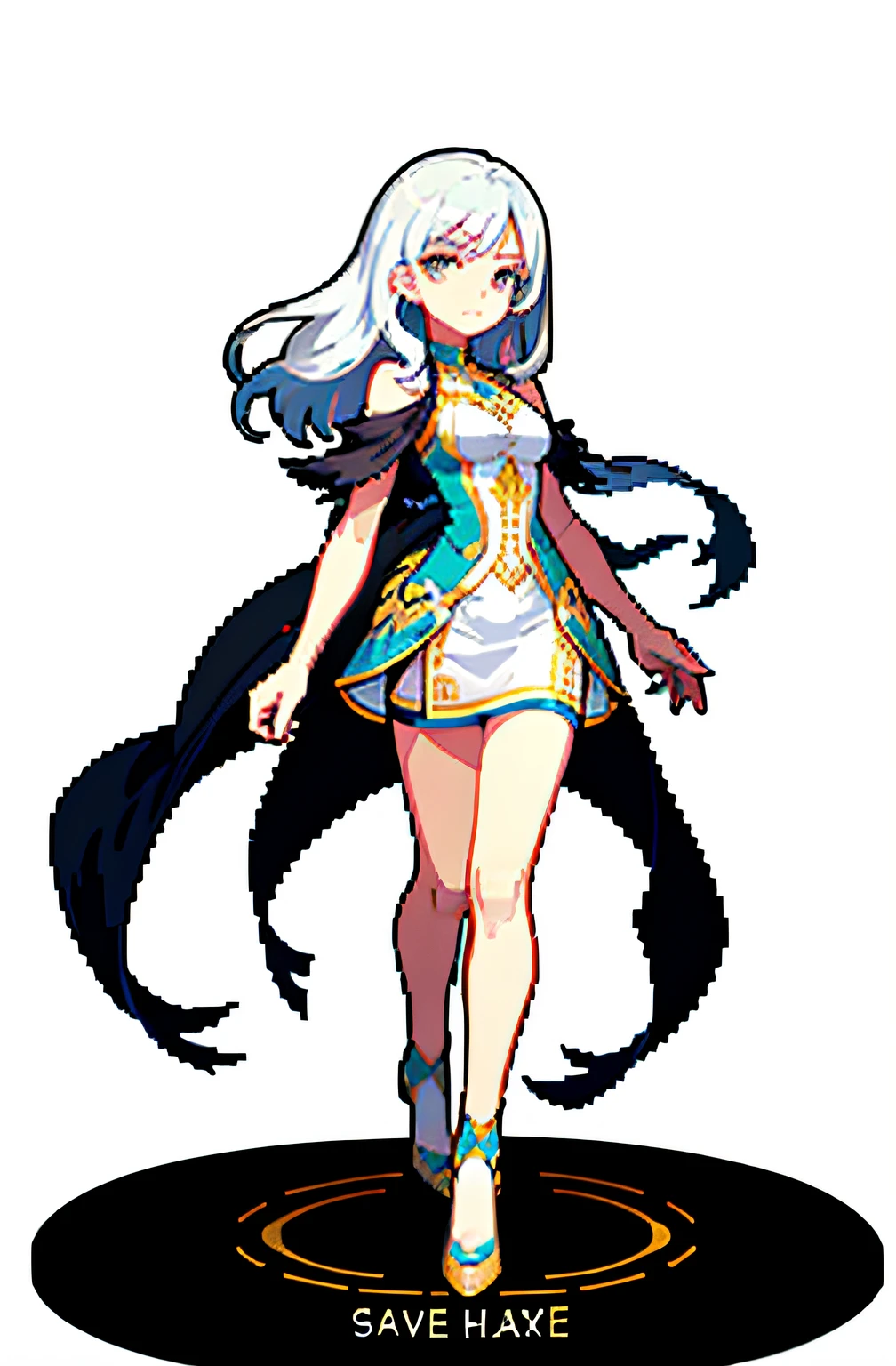Official art, full-body close-up, extreme picture quality, fine details, a beautiful and white girl, wearing a short white skirt, long white hair shawl, flowing hair, elegant manners, with a faint sad expression, floating in the air, her figure is too good to be eye-catching