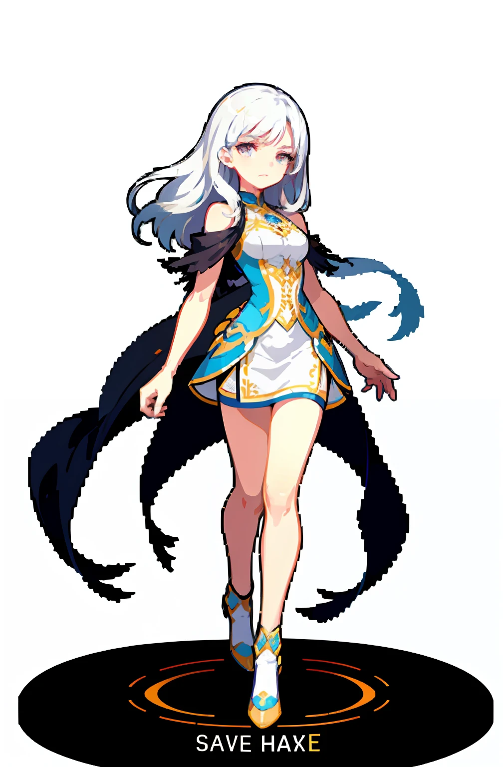 Official art, full-body close-up, extreme picture quality, fine details, a beautiful and white girl, wearing a short white skirt, long white hair shawl, flowing hair, elegant manners, with a faint sad expression, floating in the air, her figure is too good to be eye-catching