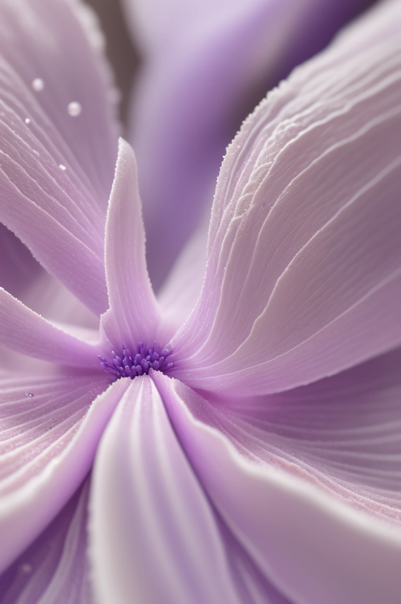 ((masterpiece)), ((detailed)), ((best quality)), (high resolution), Inspired by Miki Asai's macro photography, create a detailed close-up of purple and white fungus