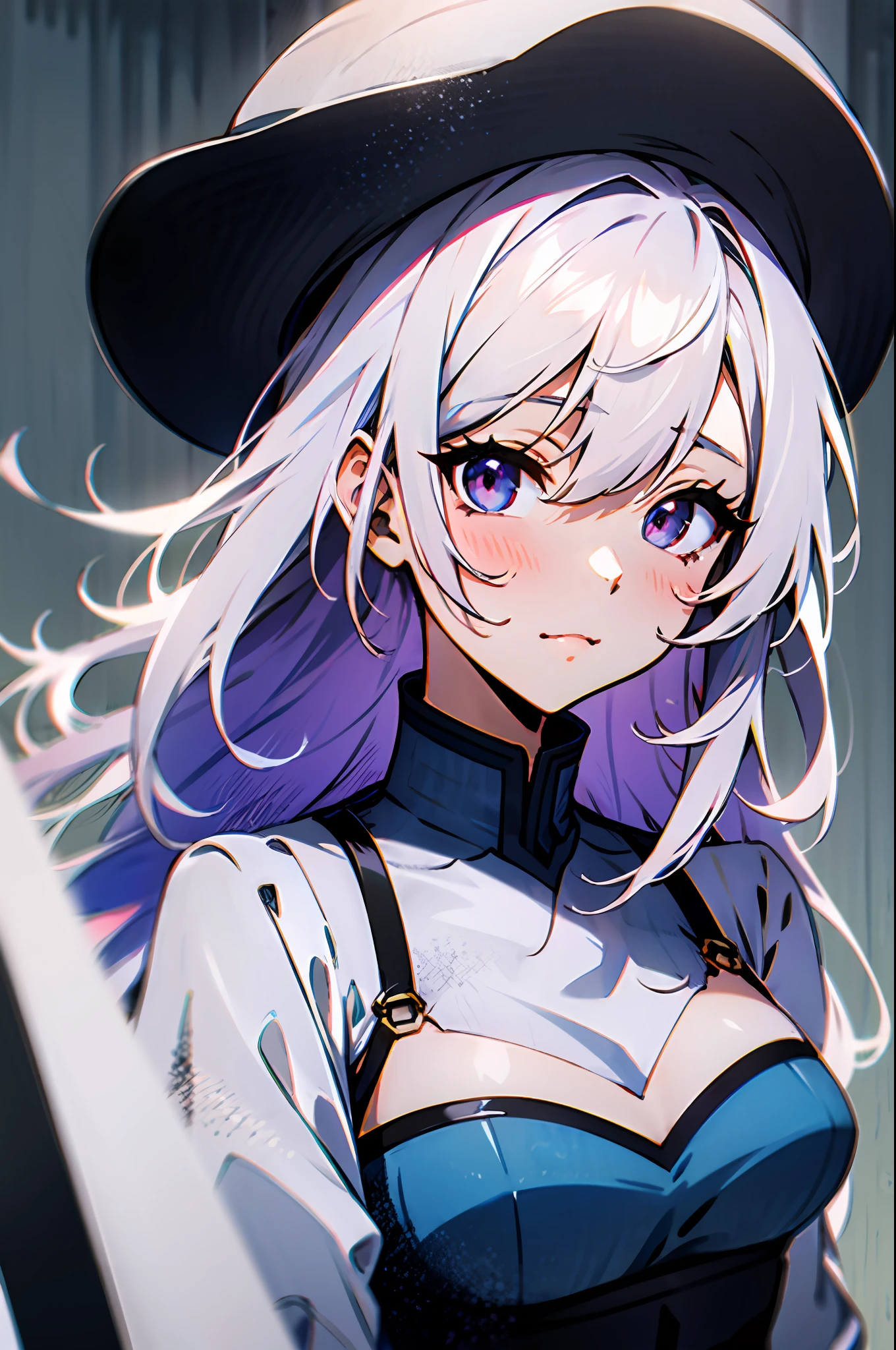 Anime white hair shoujo royal sister upper body masterpiece