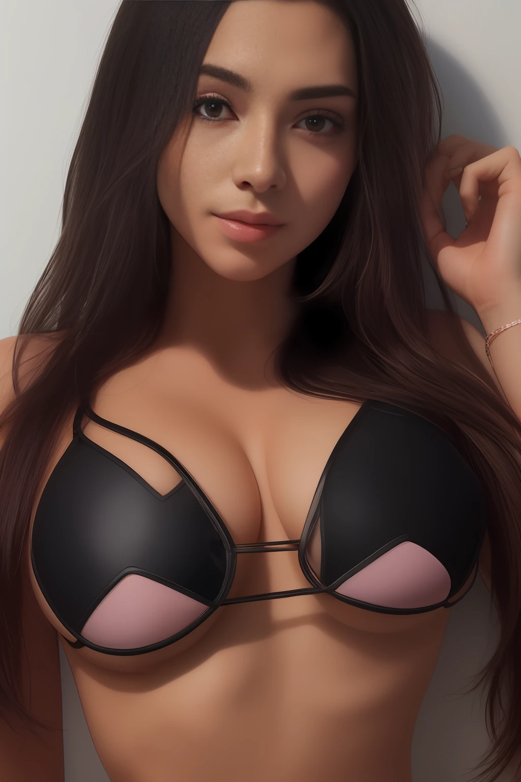 SHOW SKIN, SEE THROUGH PINK TRANSPARENT BIKINI TOP