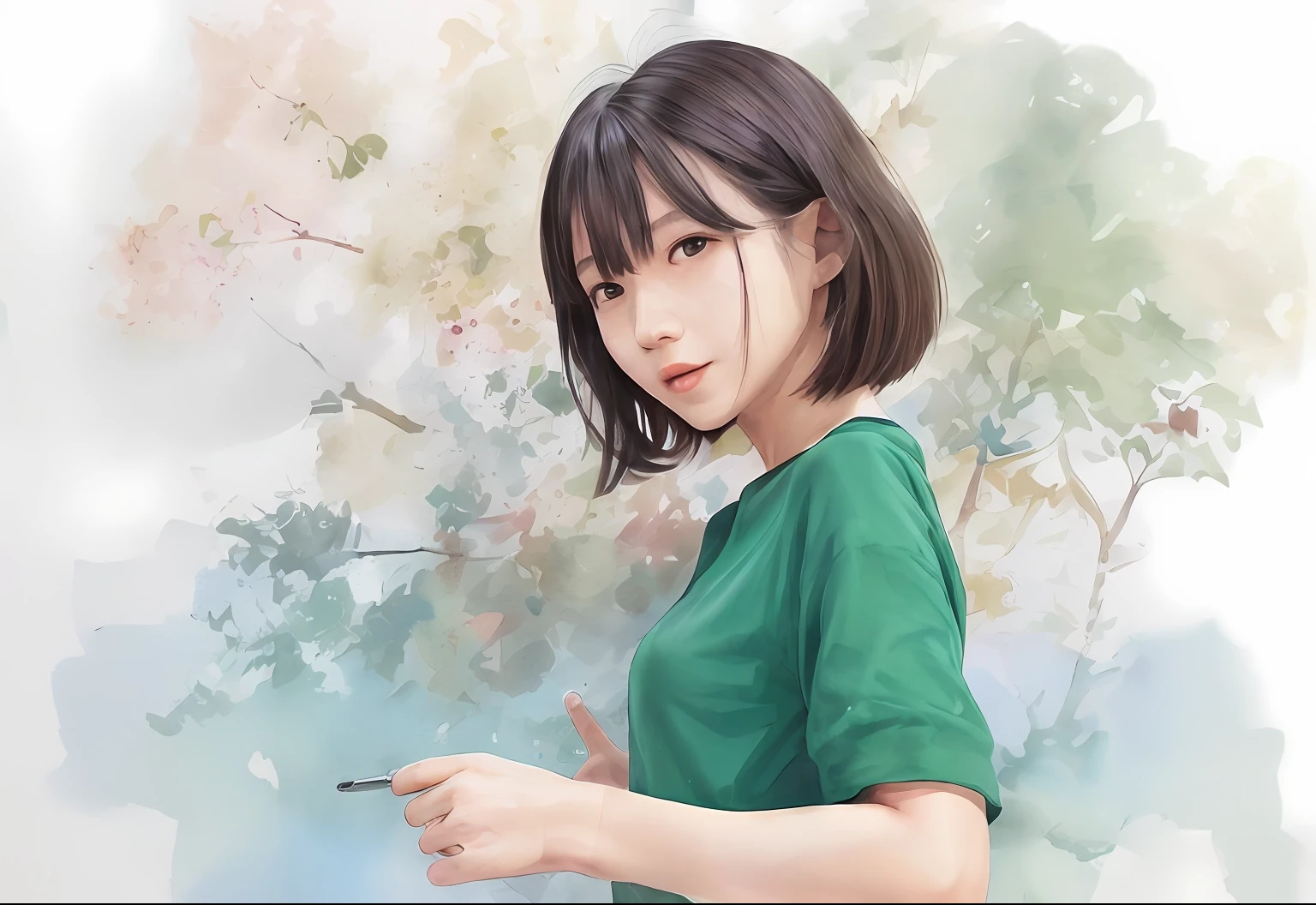 Master peace、、Realstic:1.4)、(very complex:1.2)、(upper bust:1.2)、(from front view:1.3)、Summer image、You have shoulders out in a very neat dress、haired(Short cut)、Boobs、Watch your audience、The expression is very bright、14歳ぐらいの日本人で150センチぐらいで小顔、Fashionable makeup、Model style like a face that looks younger than her age、Head tilt、1女の子、solo、、、、Ultra high Resolution、8K UHD、flawless anatomy、Exquisitely detailed skin、Best shadow、 delicated、Highres