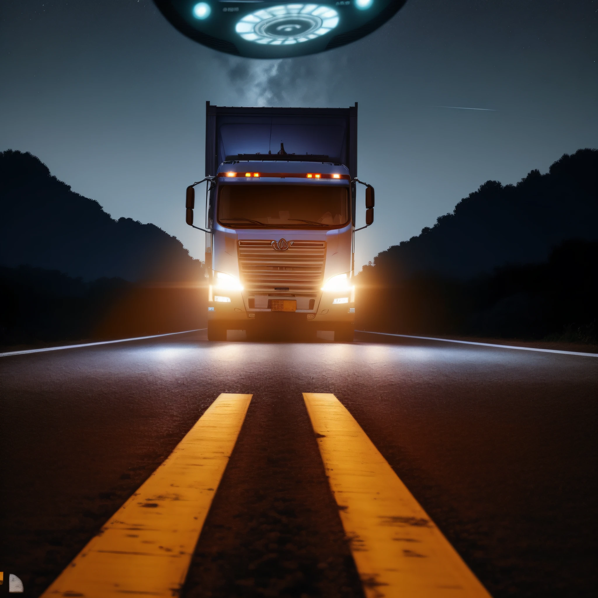 "Melhor Categoria-Truck driving at night"