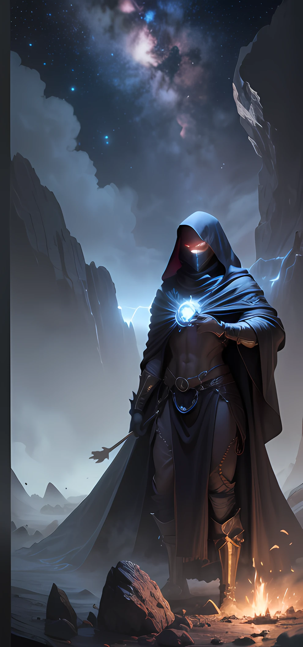 Invocadora descalza levitando en negro-Dark witch robes of hair and cloaked arms raised over a broken earth Bright lava light from beneath the asteroid field , (rocas dentadas, rocas y escombros disparados al aire: 1.3) (Tormenta de escombros de polvo ventoso: 1.1) Volumetric fog Z-Niebla de trazado de rayos Pasar luz brillante desde abajo, (Obra maestra) (mejor calidad) (detallado) (8K) (Cinematic lighting) (Sharp focus) (intrincado), ((( cuerpo completo))), (((pose modelo)))