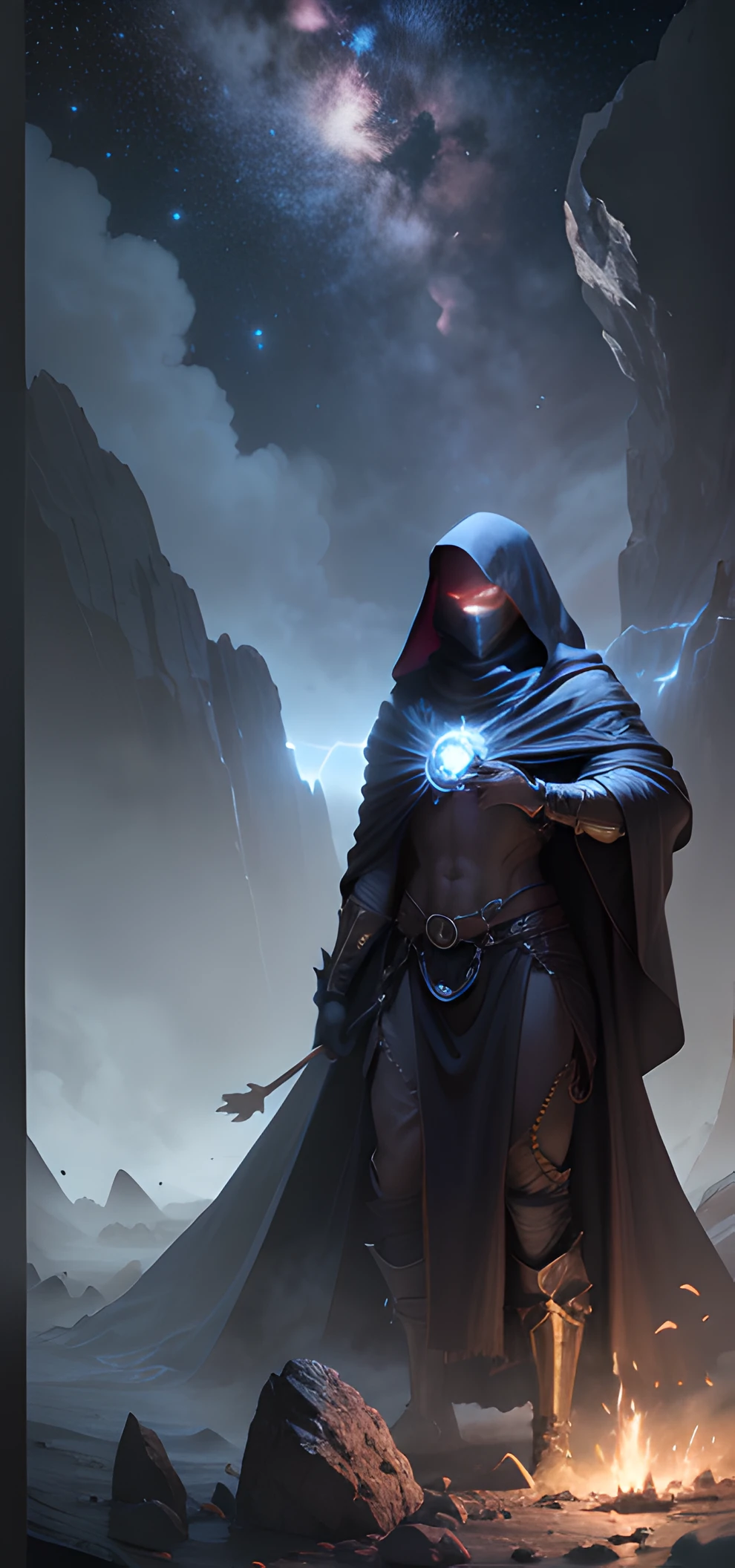 Invocadora descalza levitando en negro-Dark witch robes of hair and cloaked arms raised over a broken earth Bright lava light from beneath the asteroid field , (rocas dentadas, rocas y escombros disparados al aire: 1.3) (Tormenta de escombros de polvo ventoso: 1.1) Volumetric fog Z-Niebla de trazado de rayos Pasar luz brillante desde abajo, (Obra maestra) (mejor calidad) (detallado) (8K) (Cinematic lighting) (Sharp focus) (intrincado), ((( cuerpo completo))), (((pose modelo)))