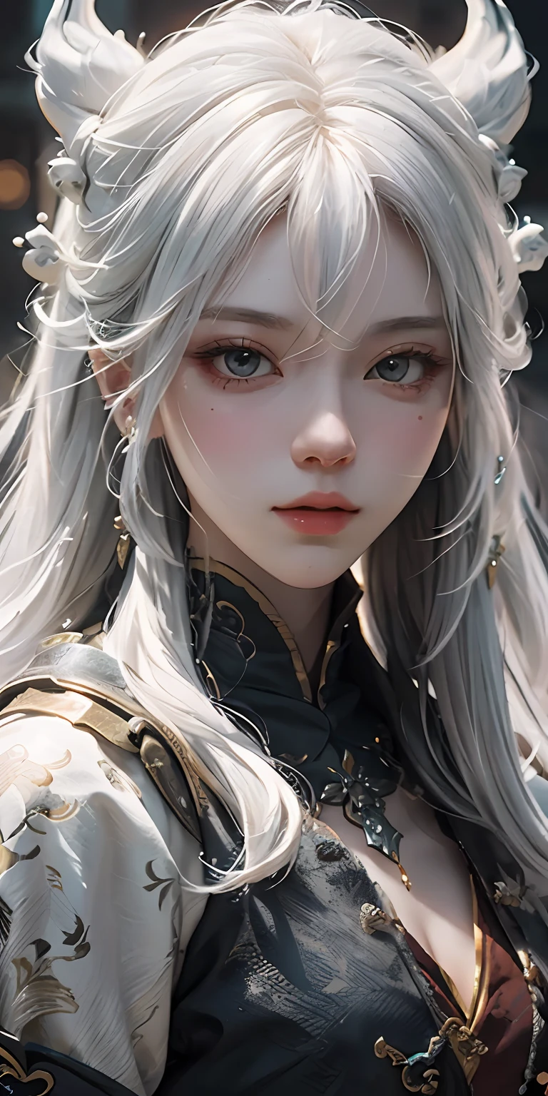 Close-up of a white-haired woman, beautiful figure painting, Guwiz, Guwiz style artwork, white-haired god, Yang J, epic exquisite character art, amazing character art, Fan Qi, Wu Jun Shifan, Gu Wiz in Pixiv Art Station