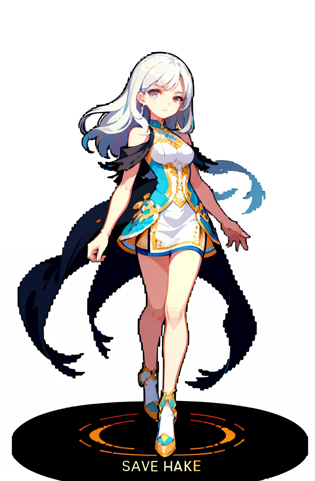 Official art, full-body close-up, extreme picture quality, fine details, a beautiful and white girl, wearing a short white skirt, long white hair shawl, flowing hair, elegant manners, with a faint sad expression, floating in the air, her figure is too good to be eye-catching