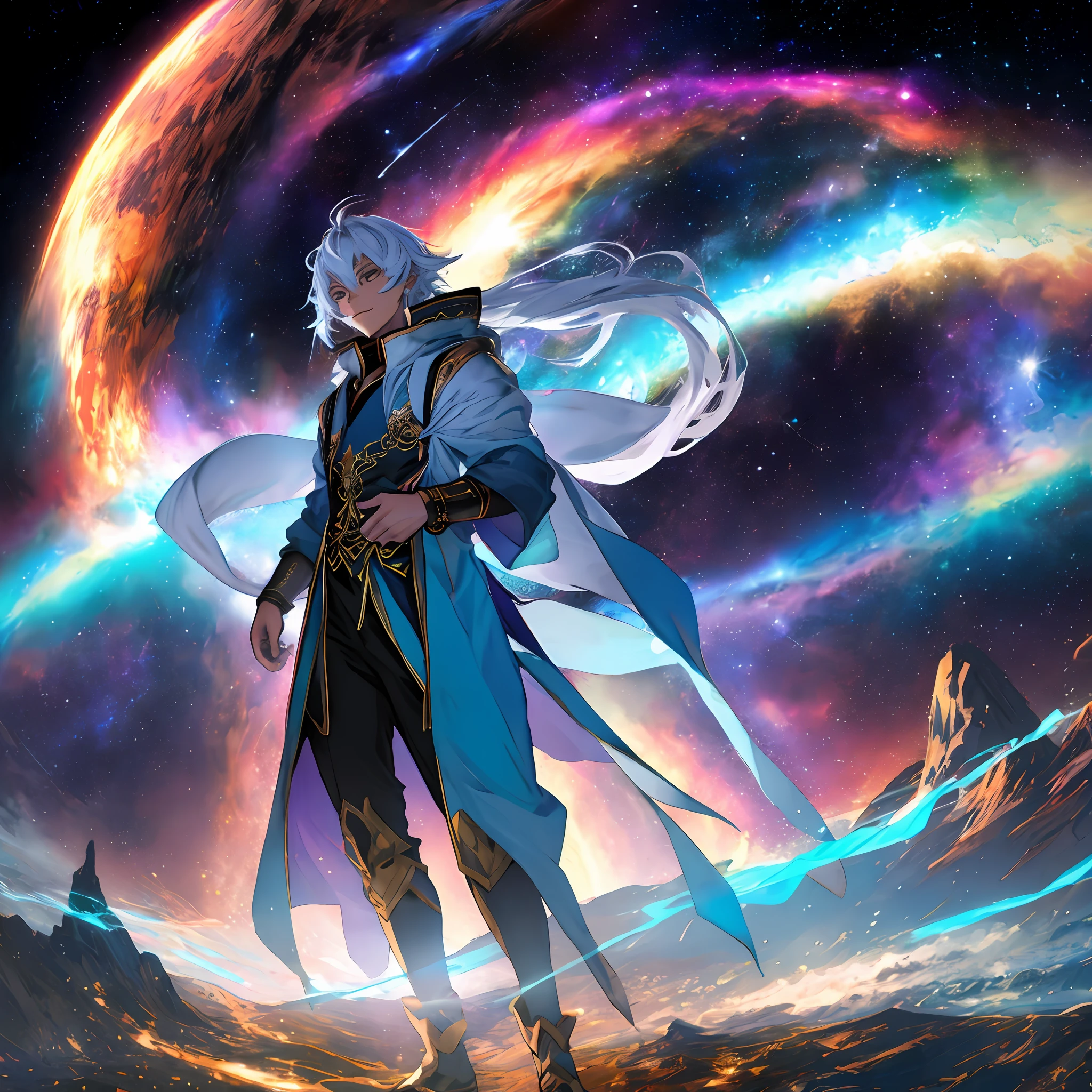 A cosmic being crossing dimensions