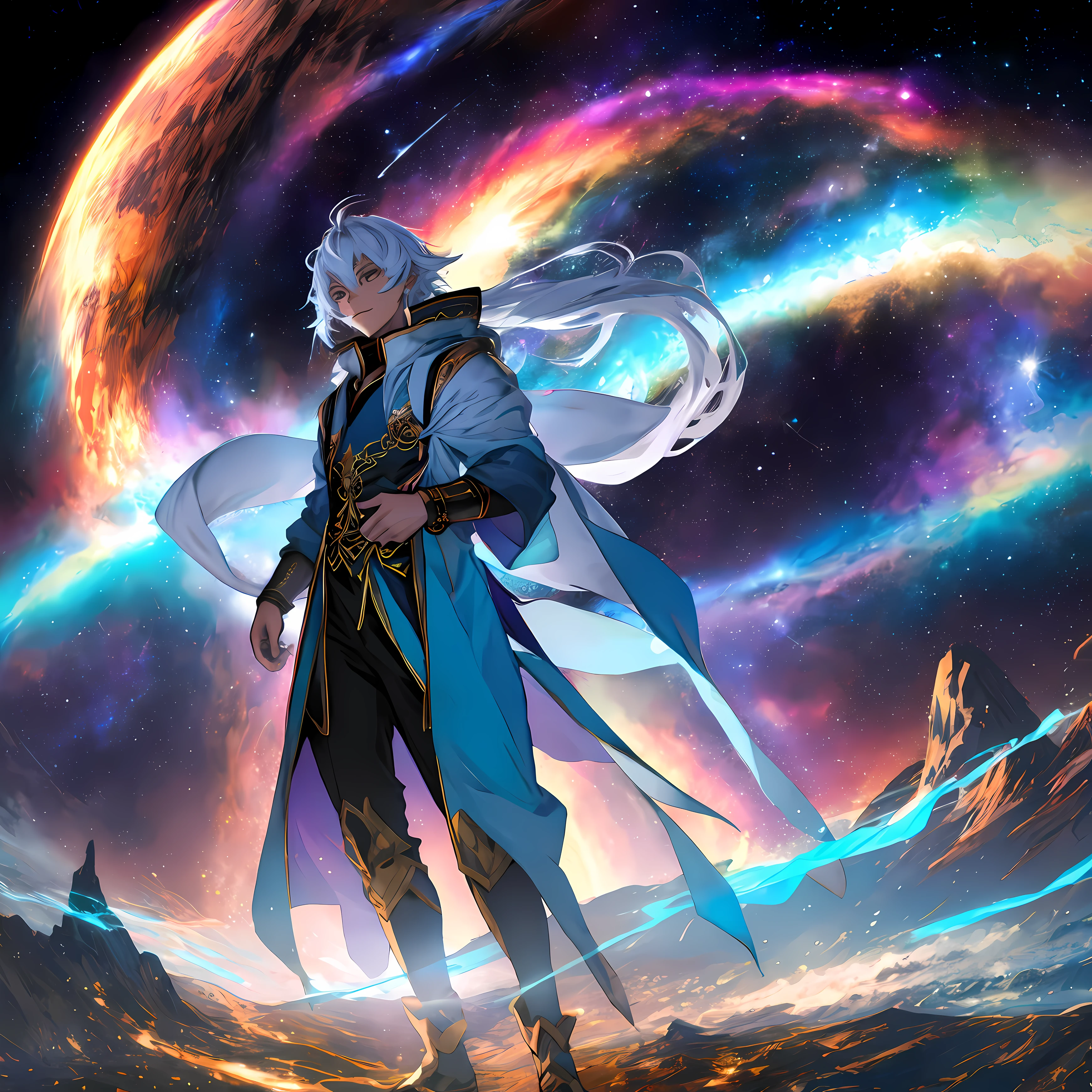A cosmic being crossing dimensions