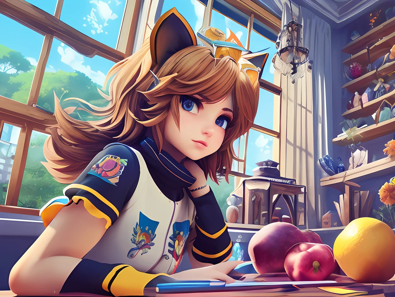 ((1 кот в одежде)),，Complete Plan，fluffy hair, Anthropomorphic expressions, Juicy colors, Exquisite details, masterpiece, Realism, Artsacion, cg, Realism, Unreal Engine, Real light and shadow, Beautiful juicy colors, Stunning details, high-quality