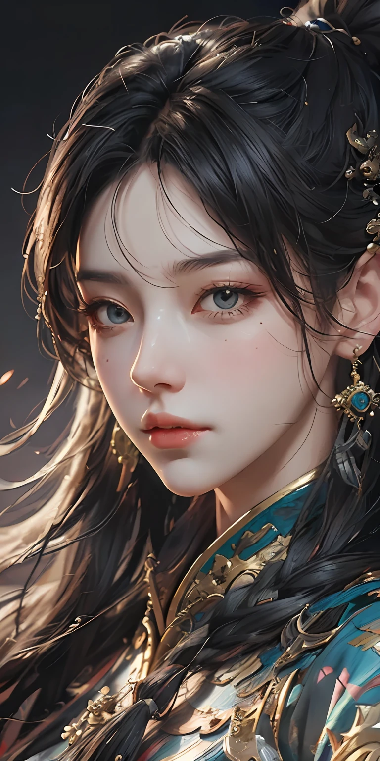 Close-up of a mature woman，Beautiful figure painting，Guwiz，artwork in the style of guweiz，Yang J，Epic and beautiful character art，Stunning character art，FAN Qi，Wu Zhun Shifan，Guweiz on pixiv Artstation