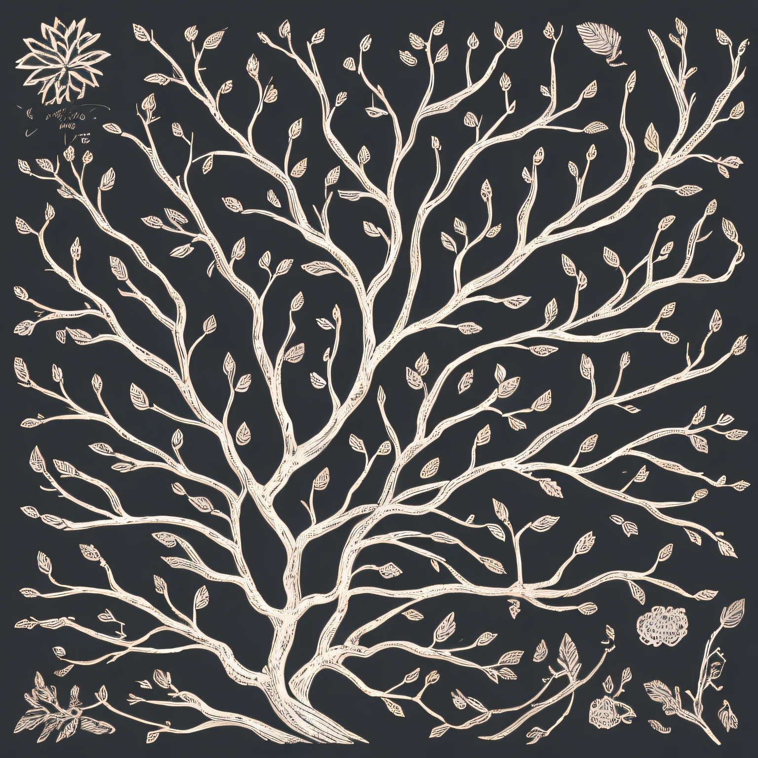 Vascular black branch outline aesthetic detailed vector，Spread out，Beauty hand drawn vector，Drawing sketches，Black twig vintage illustration。