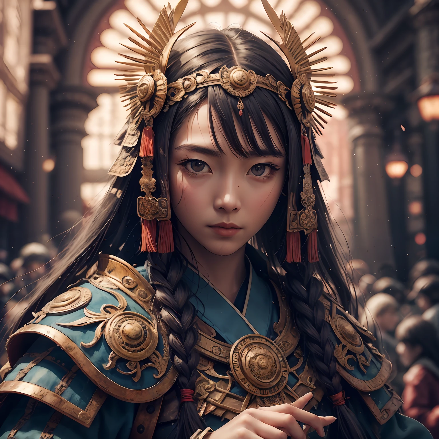 /imagine prompt: illustration of Real person, girl, with long hair, pink pupils, slightly curled hair ends, delicate and pitiful, beautiful nails, detailed and complex environment,, Proportional, first-person view, Quixel Megascans Render, beautiful lighting, Ultrahigh Resolution, high detail , Meticulously crafted, Photorealistic, Post-Apocalyptic World, Surrealism, Hanfu, Portrait Photography --no ugly --s 100--q 2 --iw 0.5 --r 10 --auto