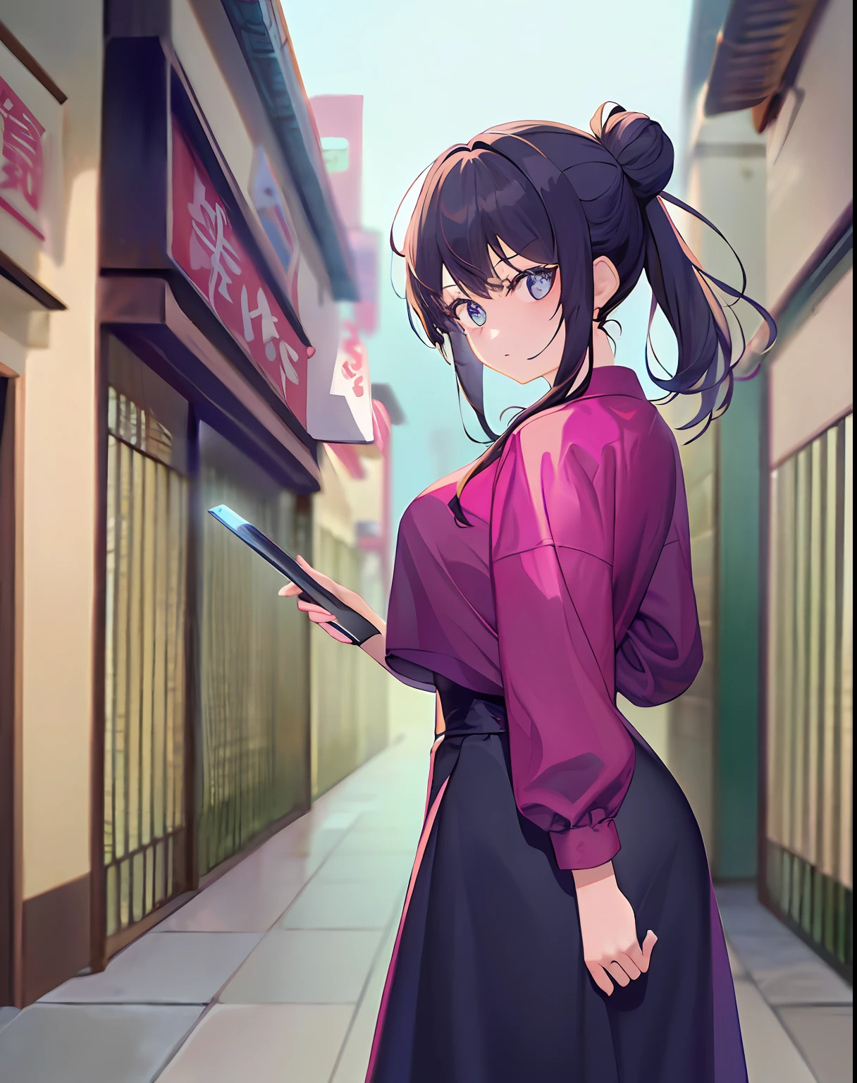 (masterpiece:1.2),1girl,blackhairbun,coldface,ponytail,(front),bestquality,letterboxed,illustration,(Aneighteen-year-oldgirlstoodinfrontofthedragonwithaChineseSpear:1.3),Panoramicview,Wholebody,Exposethigh,(Elegantclothes:1.1),(Lookfrombelow:1.3),ZHENBANQIAO,BADASHANREN,