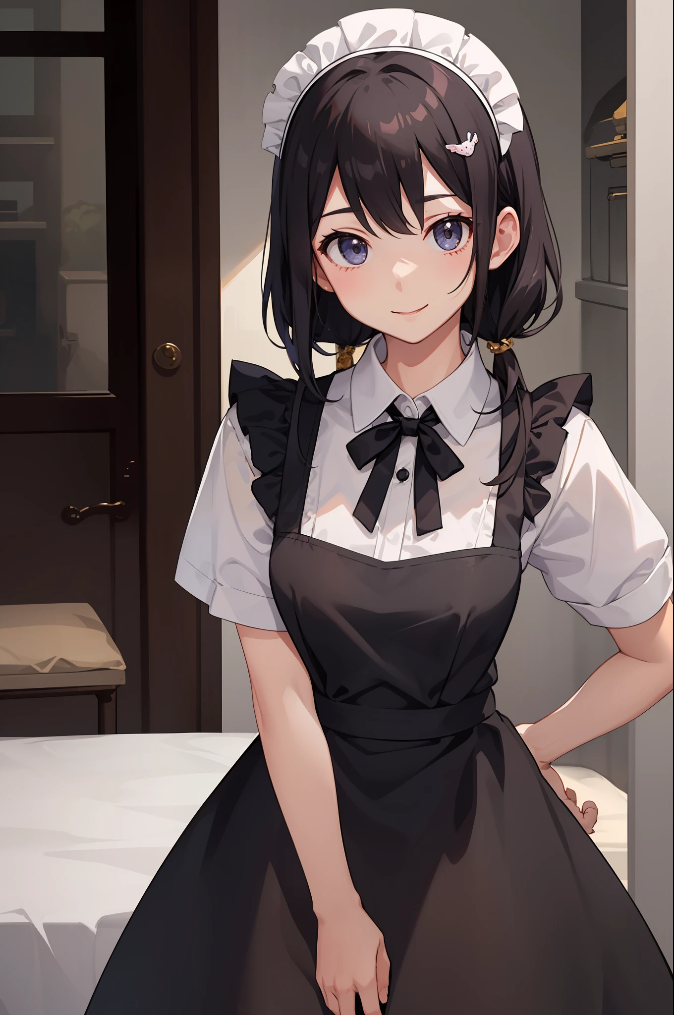 1女の子、Sorrisos、Camisa、skirt by the、(small breasts)Chilarism、The dress、apron、maid、Hair Ornaments、