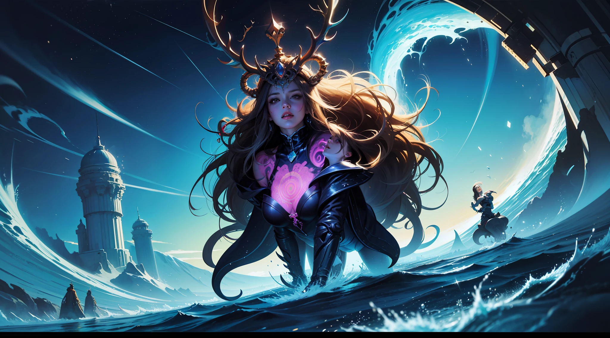 COLORFUL,Master composition,Focus on key people, photorealistc,master masterpiece, prizewinning-winning, bestbestquality, master masterpiece, Hyper detailed, 8K, 极其详细的 CG Unity 8k 壁纸, sophisticated, highly detaild, PhotoRealistic,"Psychedelic painting of a staghorn octopus standing in front of a colorful swirl,Fractal tentacles,Large antlers ,Detailed scales,Smooth and shiny colored skin",Background of many filled gemstones,Wheels within wheels,Very Detail,light and shadow,wavy,Many-layered,foreground、far view、fractal thunder dan mumford,Dammford and Alex grey style,Psychedelic surrealist art,Surrealist psychedelic design,dream art style,Illusion psychedelic art,Infinite psychedelic waves,inspired by Cyril Rolando (Cyril Rolando),Authentic ripple structure,psychedelic art style,psychedelic art,psychedelic illustration,zentangle,Mandala,colourised,(PhotoRealistic:1.4),
