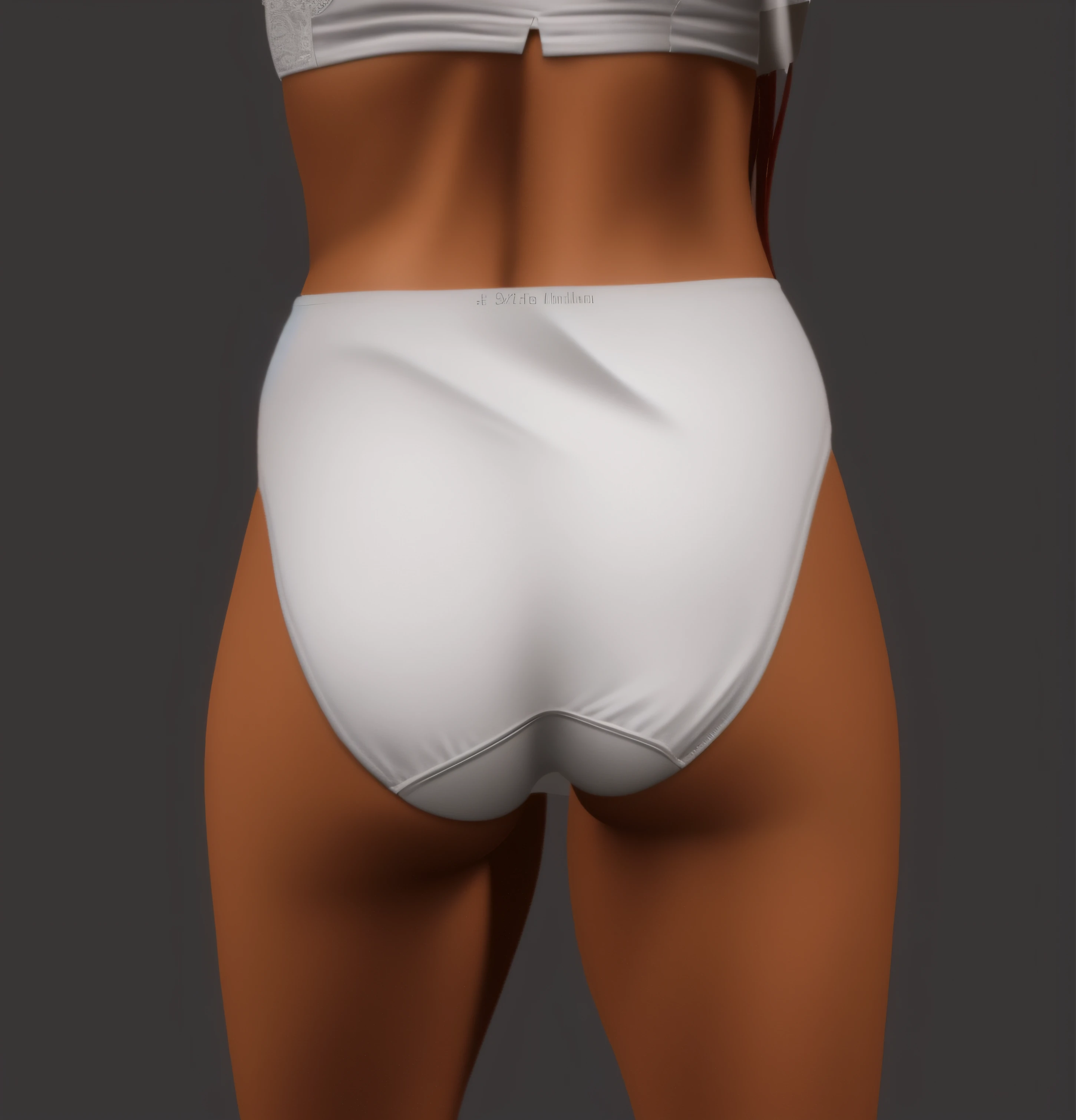 Red haired Latina in white bra and white cotton panties, photo realistic, intricate details