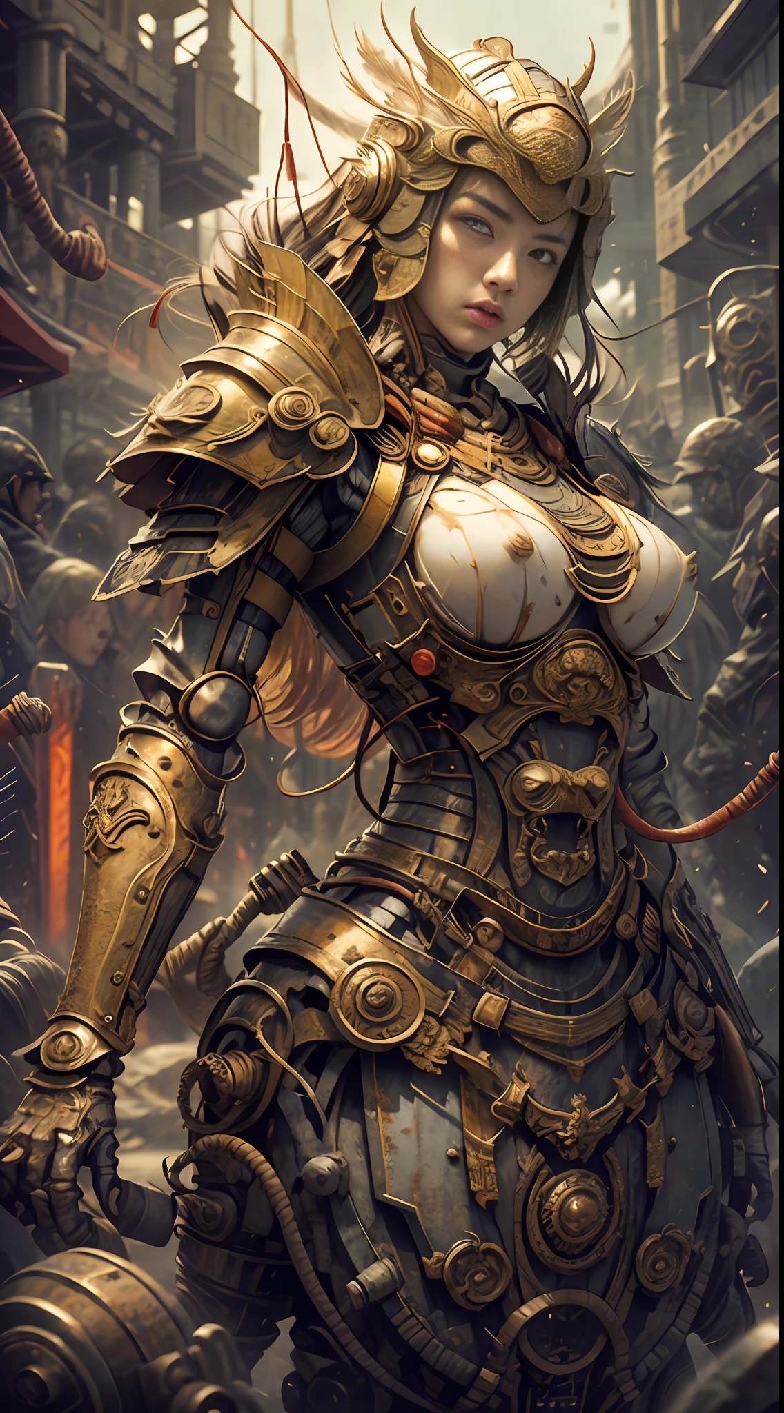 (Masterpiece、,topquality,beste Quality,official arts,Beautiful and indulgent:1.2),(1个女孩:1.3),Very Detail,COLORFUL,Supreme detail((is super detailed)),(highly detailed CG illustrations),(Very refined and beautiful)),(Huge robot background)(Stand in front of the machine)(from front),(wholebody),cinematic light,(((1个机器人女孩)),(angelic),(aura),(solo),(Open legs),(Mechanical joints:1.2),((Mechanical Limbs)),(The blood vessels are connected to the tube),(Mechanical vertebrae attach to the back), ((mechanical cervical spine attached to the neck)), Poker face, (Wires and cables are attached to the neck: 1.2), (Wires and cables are attached to the neck: 1.2), (character focus), (The lower body is integrated with the mechanism), (cum in tits), (Glowing armor)(M-legsupsexms),(Lie down),(BDSM)(titjib),(big tits),(tit shake),(many tentacles),(undress),(mucus),(Shock),(orgasm),(gang rape),(Blood,,,-colored armor),(armor,,,,,,,,),(jewel),(Sexual Equipment Man),(乳溝),(Large Tits) (Laser light),(Camel hooves),(乳頭),Science fiction novels, street background, (cumslut,,,,,,,,,,,,: 1.5) --auto --s2