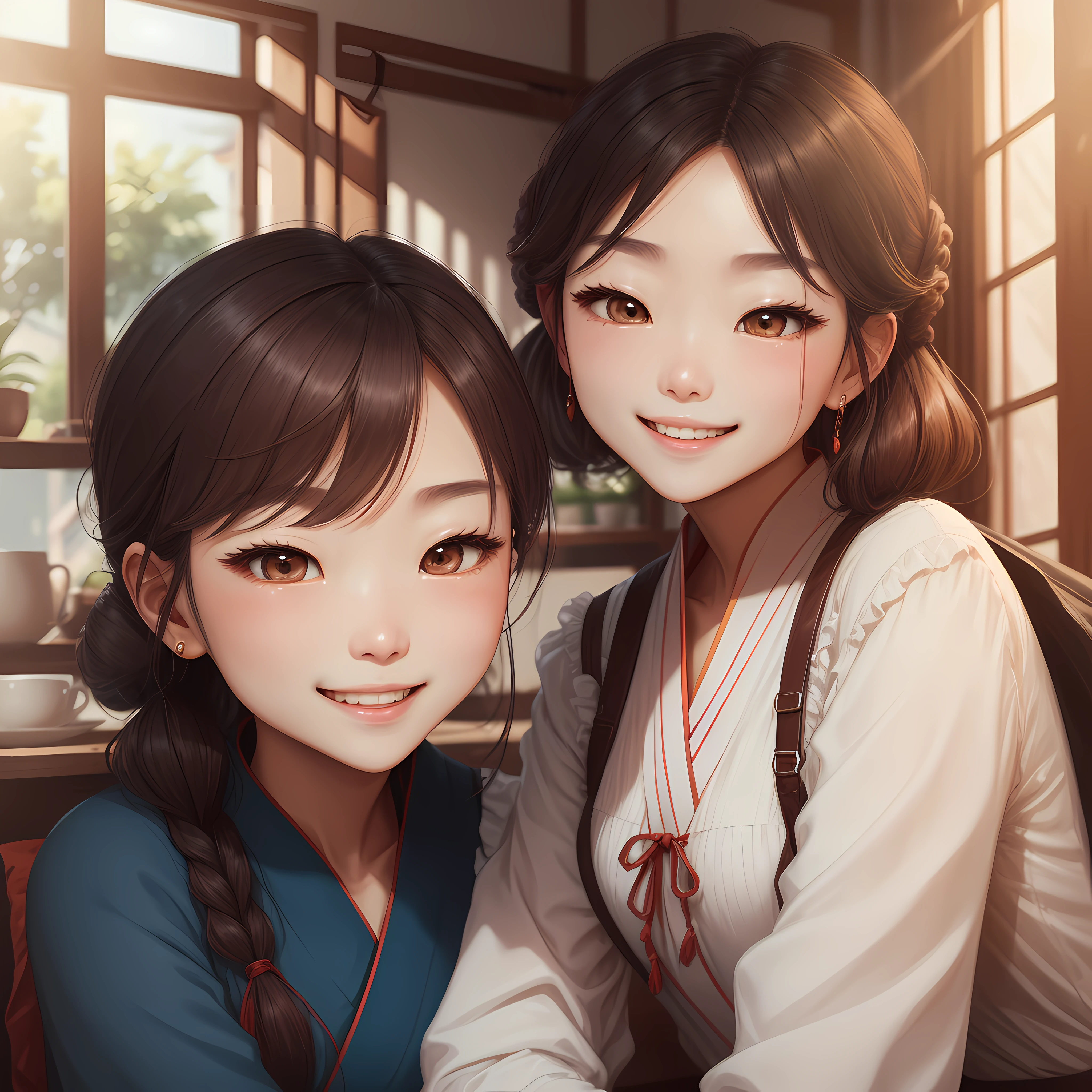 She smiled sweetly with a vivid expression：Today, Xiao Xiao, you got up ten minutes early！ --auto
